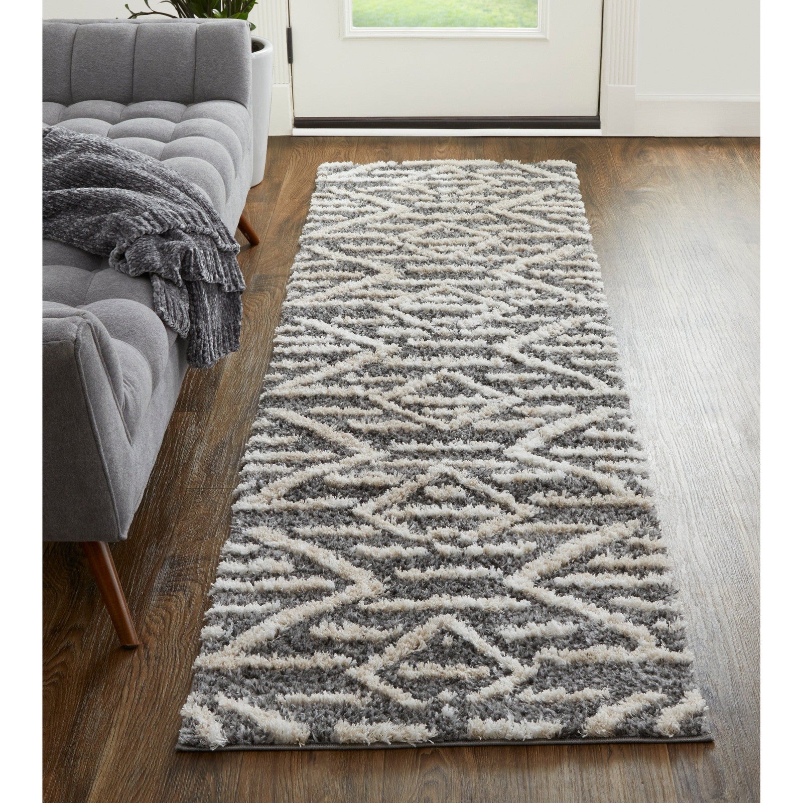 Feizy Mynka 39IBF Transitional Diamond in Gray/Ivory - Image 9