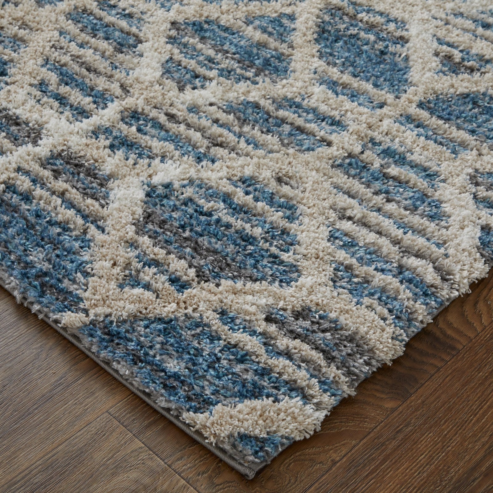 Feizy Mynka 39ICF Transitional Diamond in Blue/Ivory - Image 5