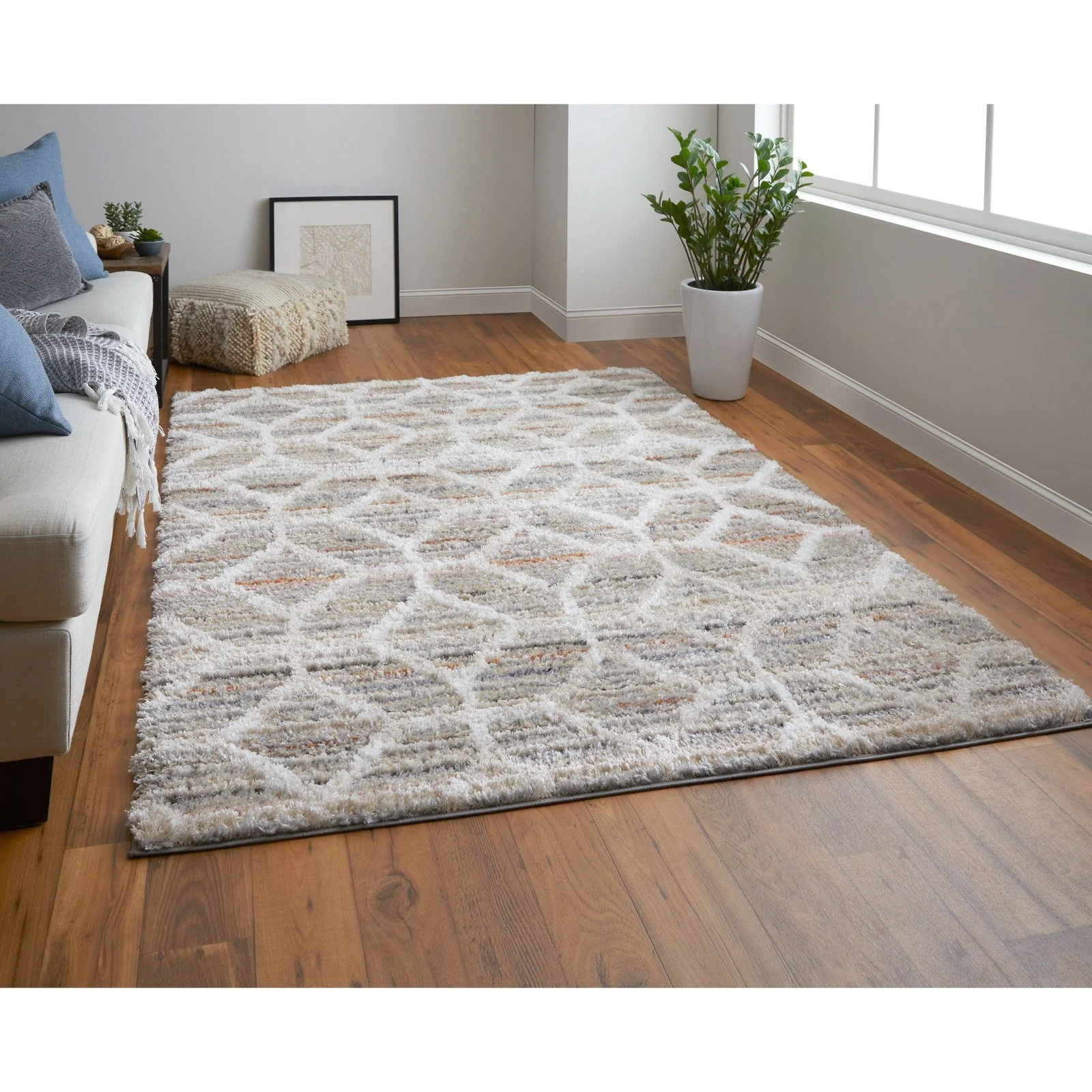 Feizy Mynka 39ICF Transitional Diamond in Tan/Taupe/Ivory - Image 3