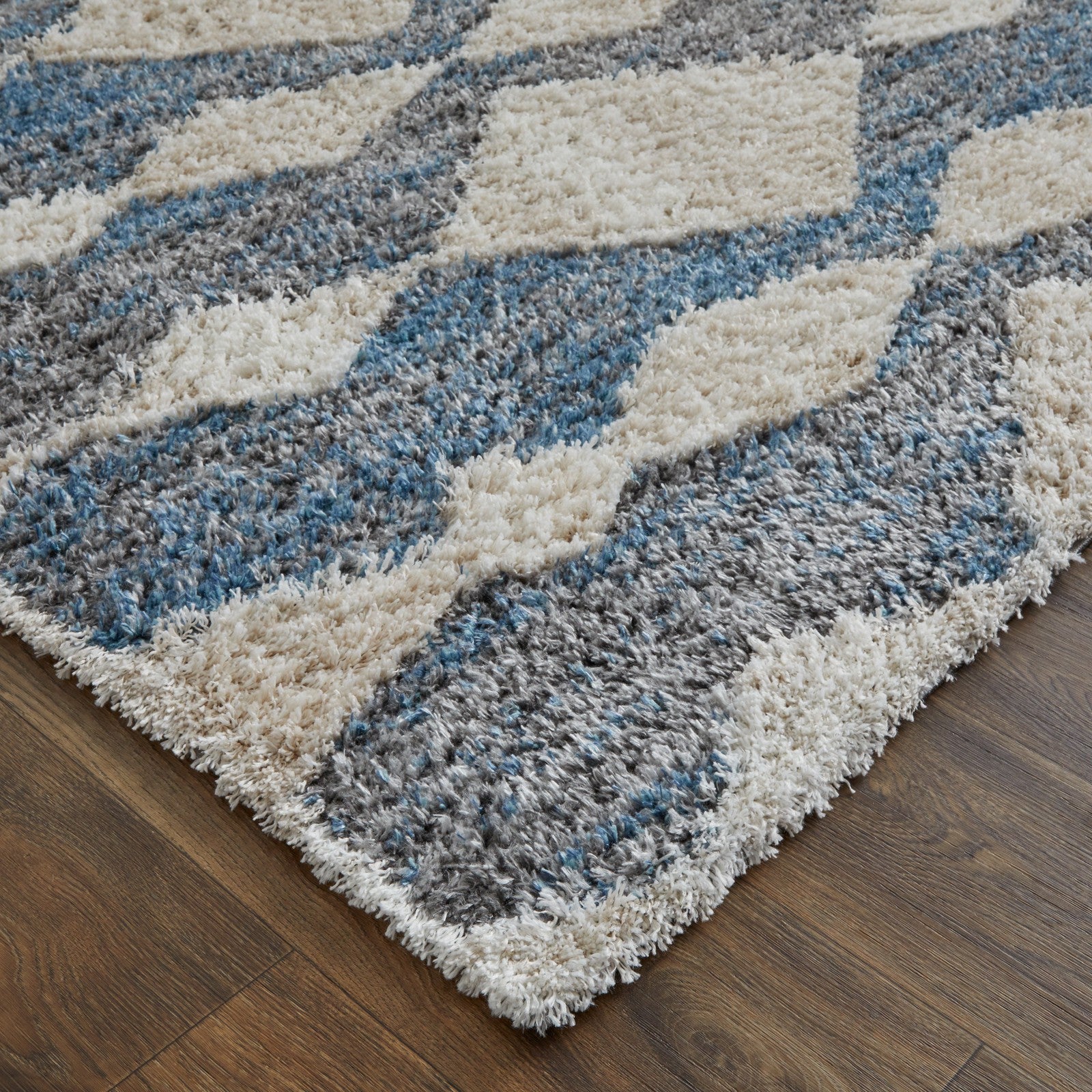Feizy Mynka 39IFF Transitional Diamond in Ivory/Gray/Blue - Image 5