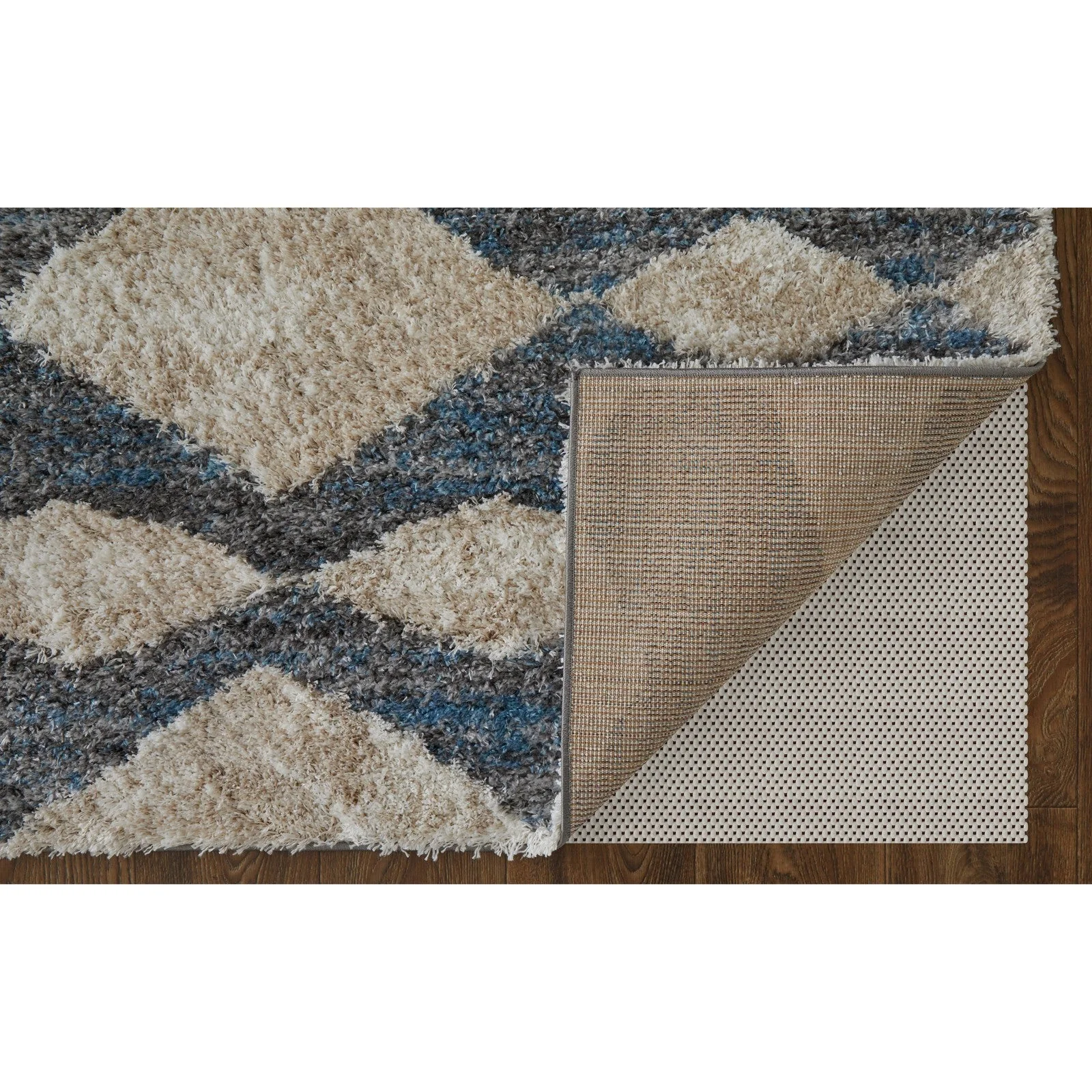 Feizy Mynka 39IFF Transitional Diamond in Ivory/Gray/Blue - Image 6