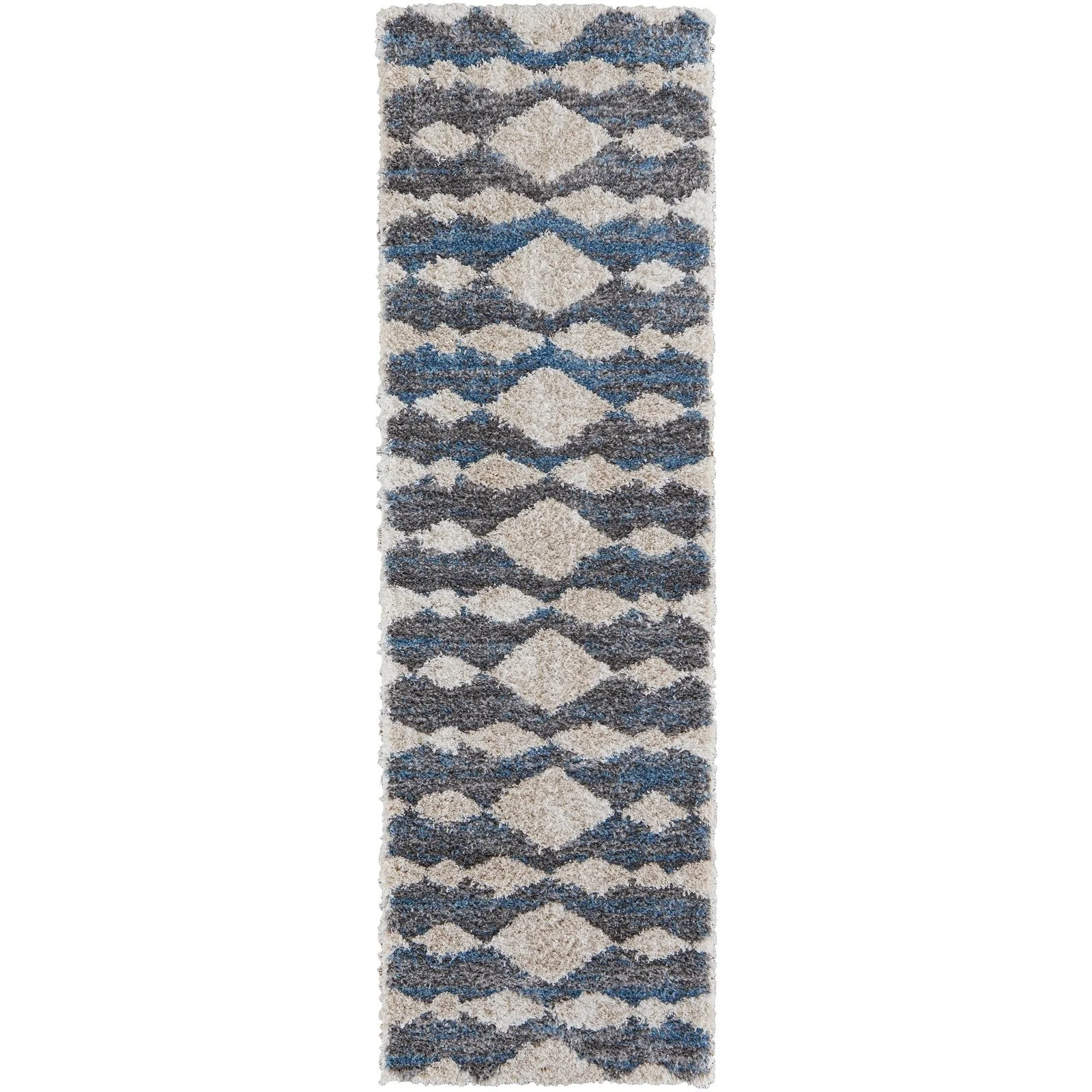 Feizy Mynka 39IFF Transitional Diamond in Ivory/Gray/Blue - Image 8