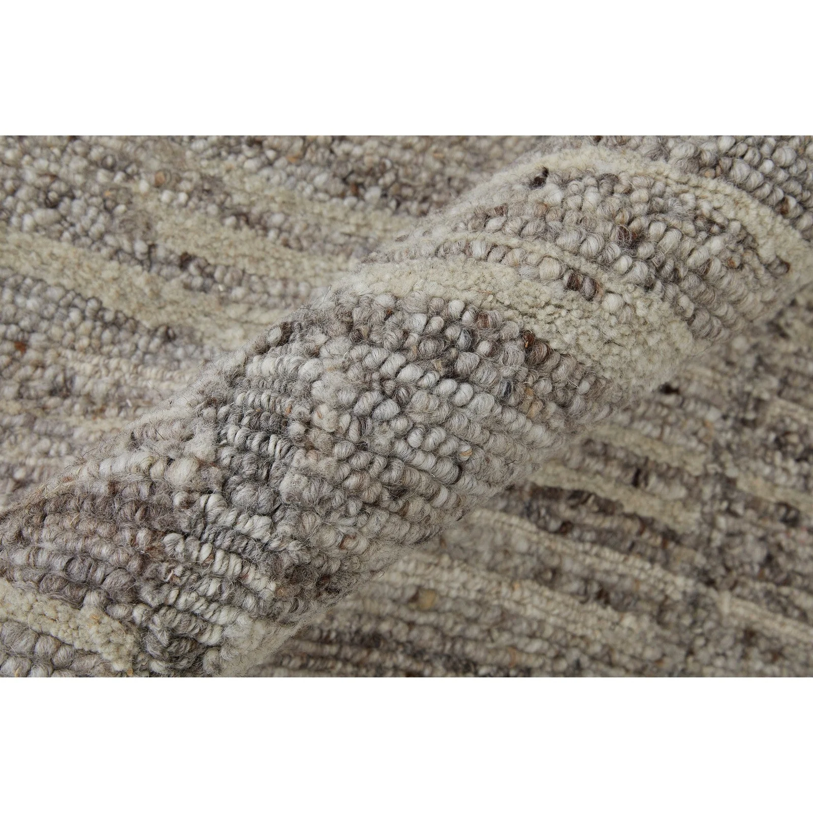 Feizy Navaro 8912F Modern Abstract Rug in Gray/Ivory/Taupe - Image 3
