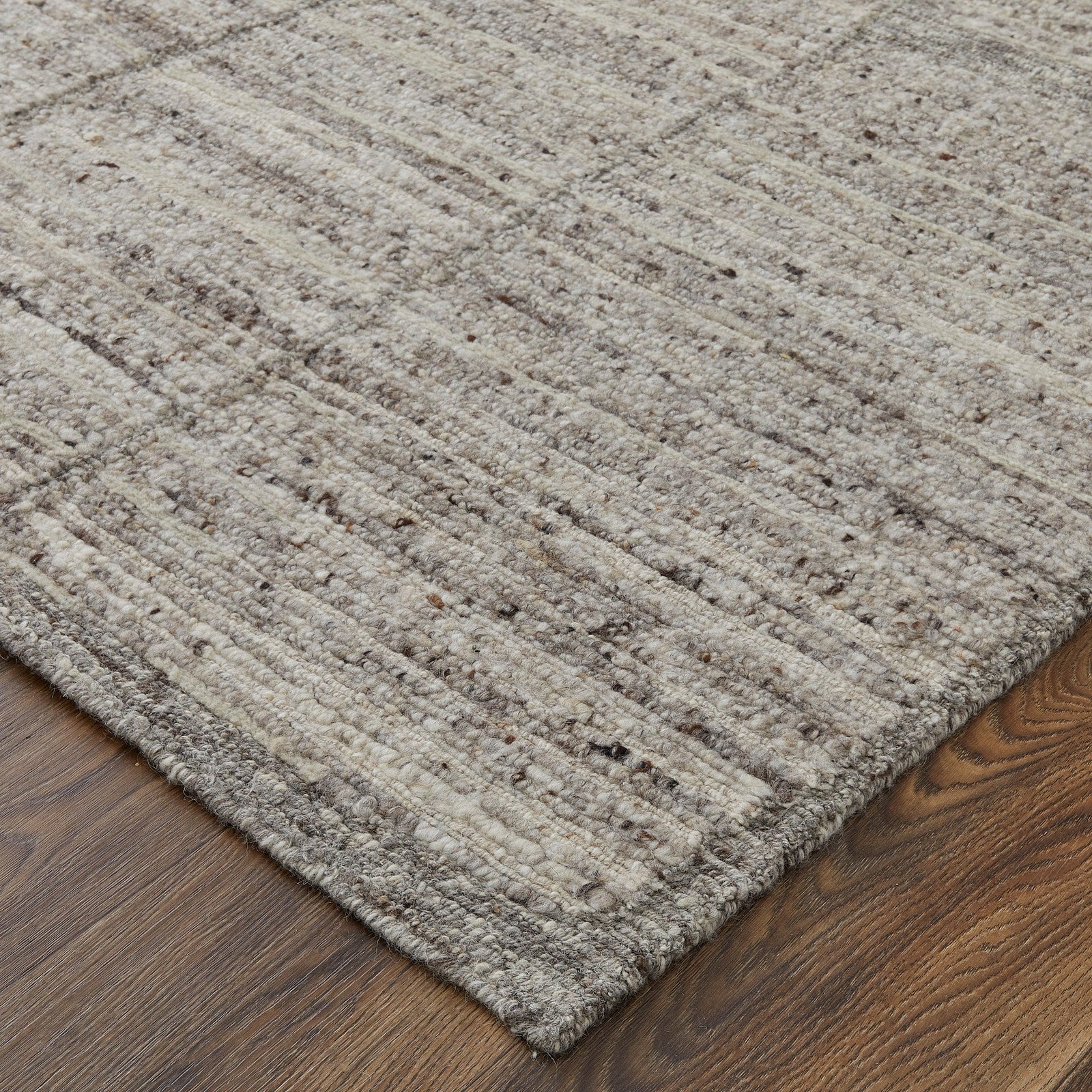 Feizy Navaro 8912F Modern Abstract Rug in Gray/Ivory/Taupe - Image 5