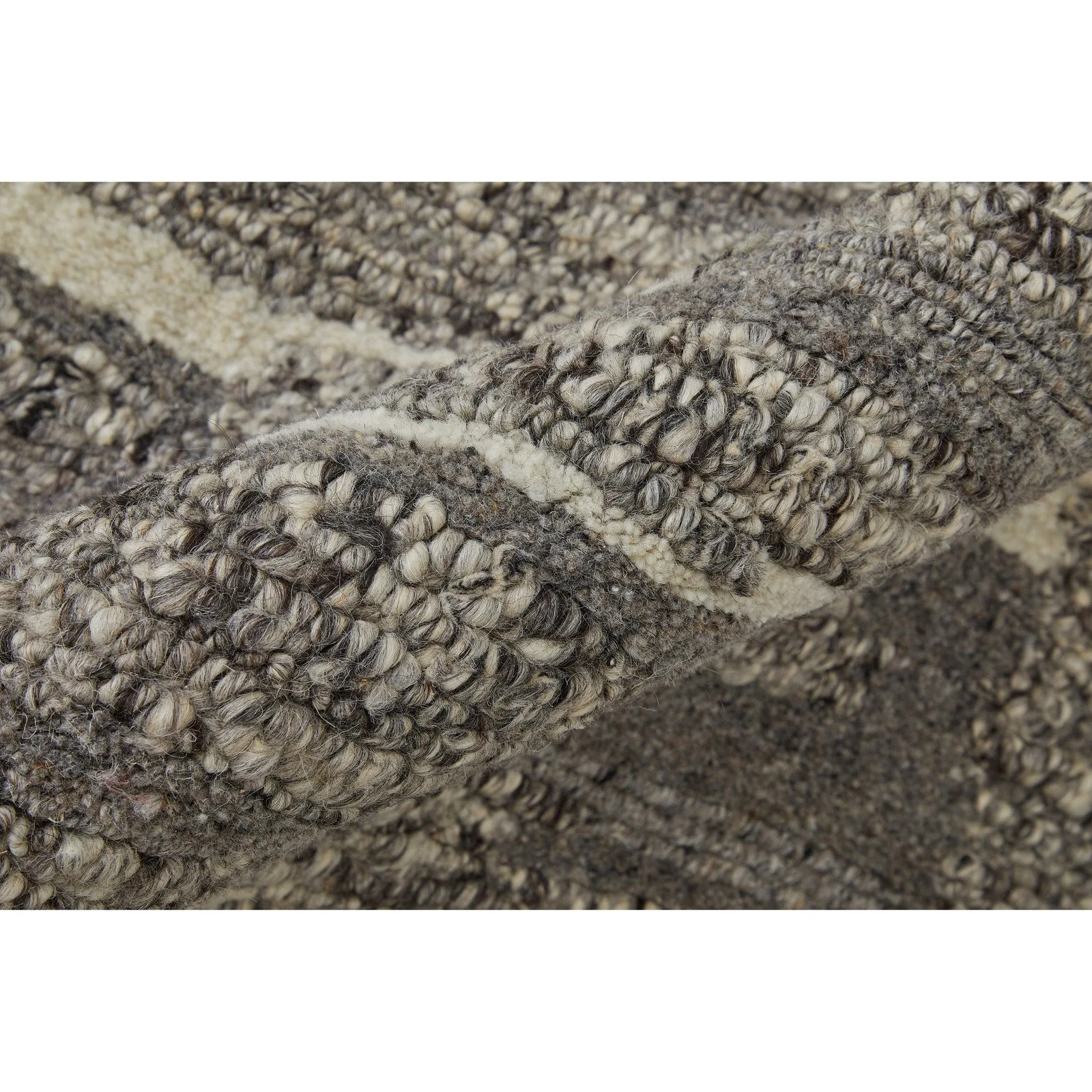 Feizy Navaro 8914F Modern Abstract Rug in Gray/Taupe/Ivory - Image 3