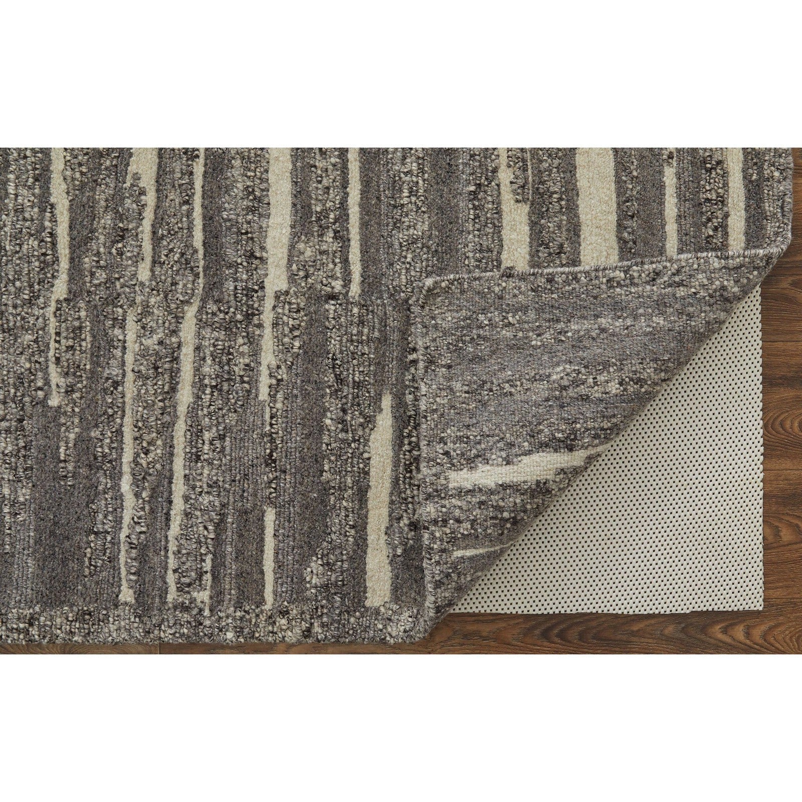 Feizy Navaro 8914F Modern Abstract Rug in Gray/Taupe/Ivory - Image 6