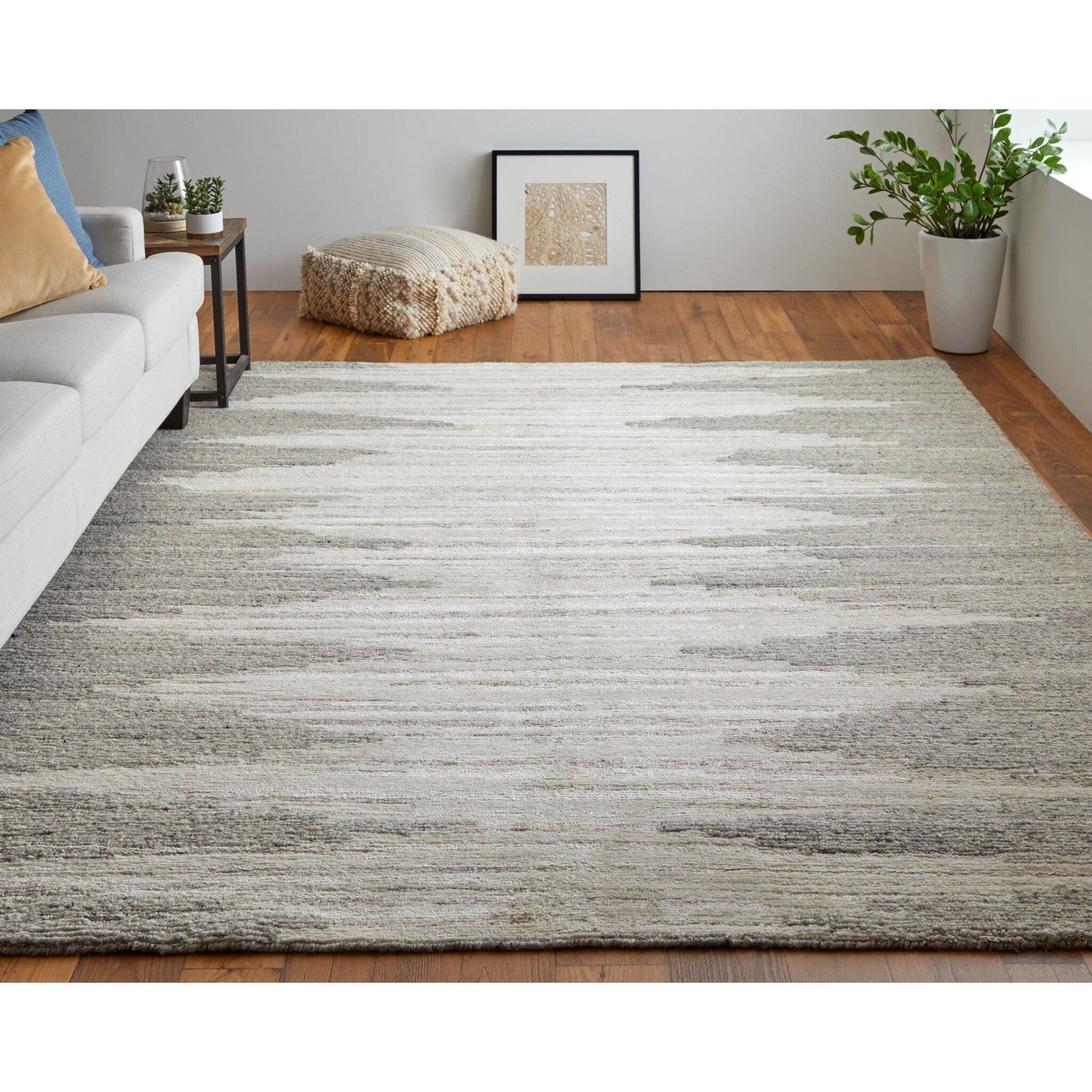 Feizy Navaro 8915F Modern Gradient & Ombre Rug in Ivory/Tan - Image 2