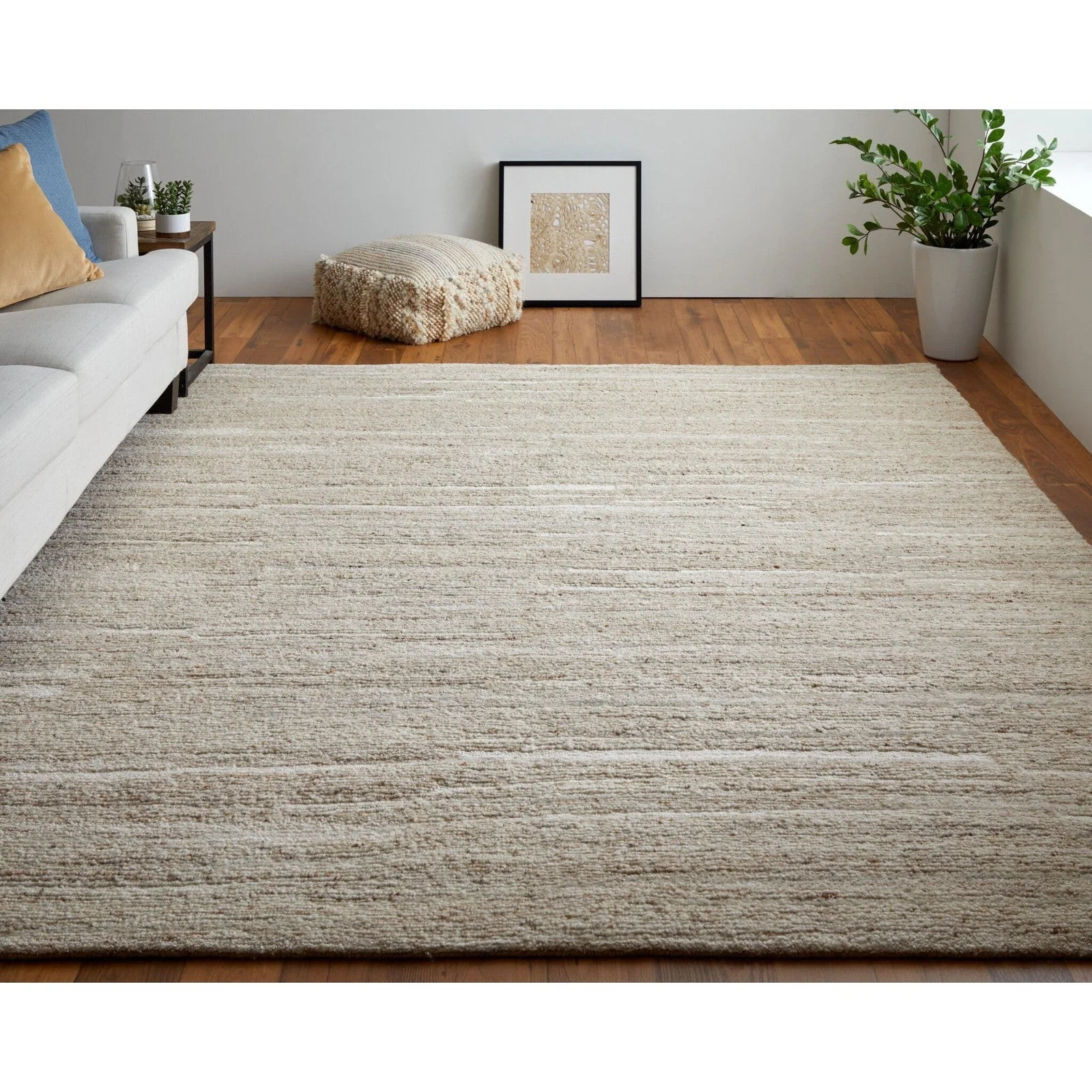Feizy Navaro 8916F Modern Distressed Rug in Ivory - Image 2