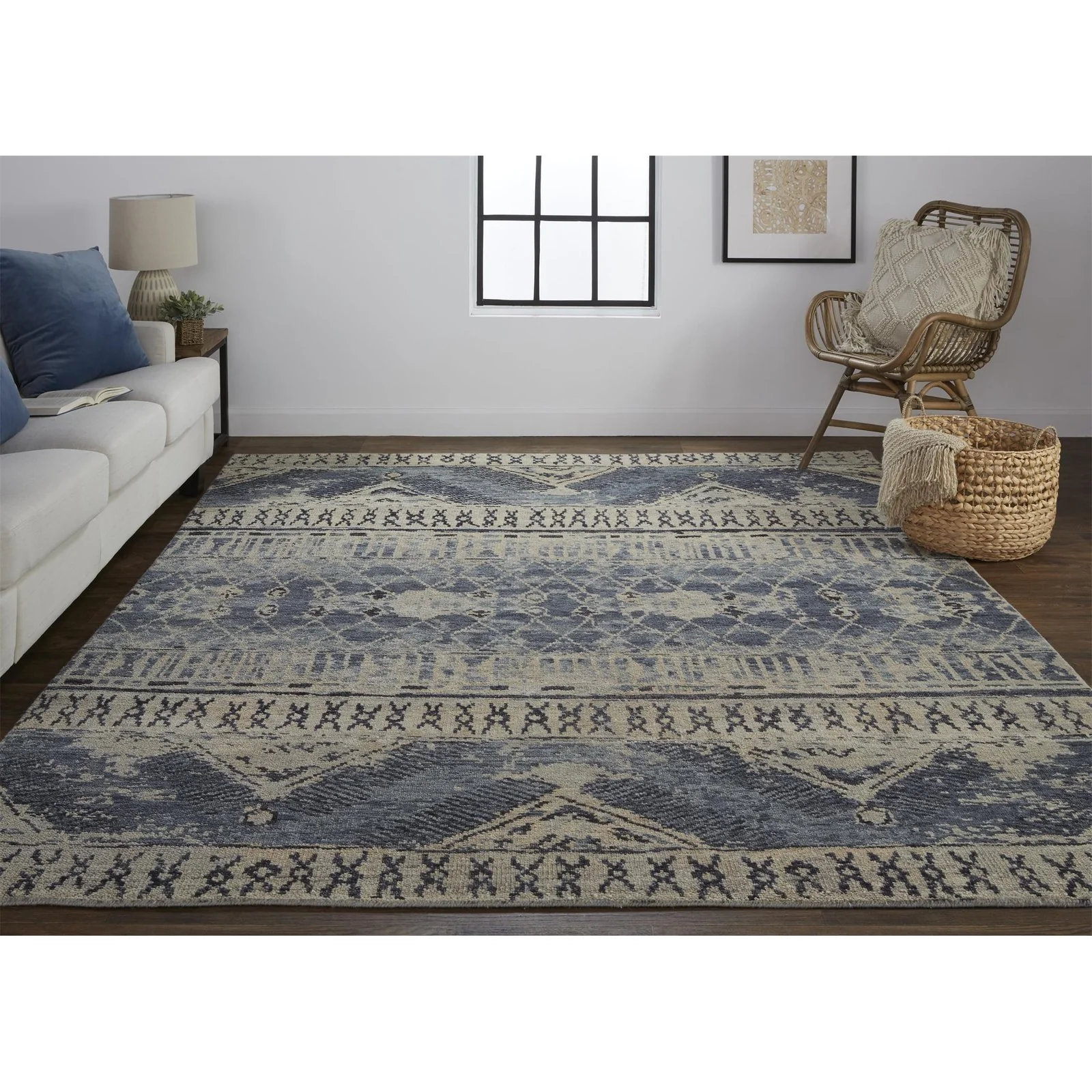 Feizy Palomar 6572F Rug in Blue / Tan - Image 2