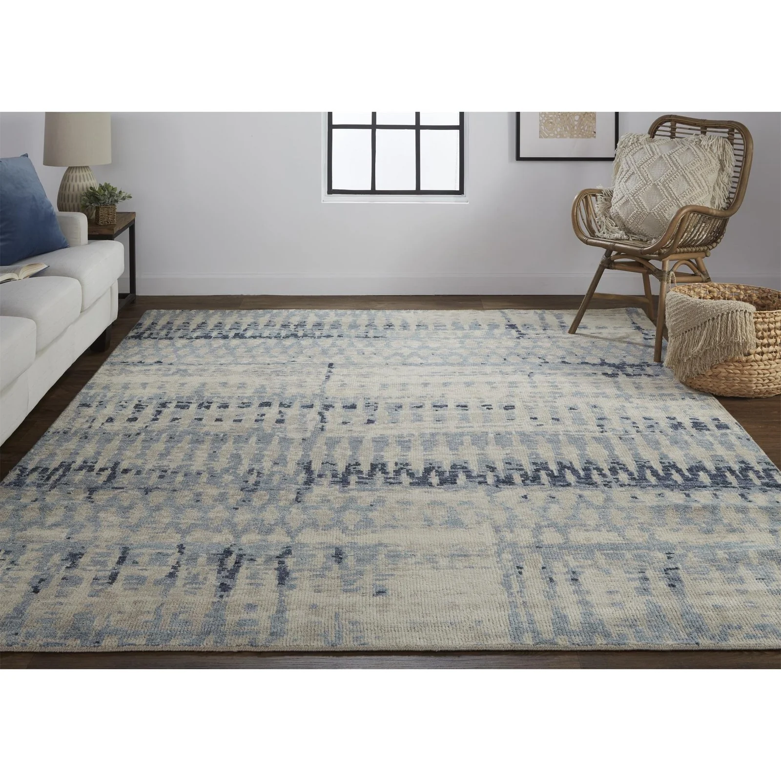 Feizy Palomar 6631F Rug in Tan / Blue - Image 3