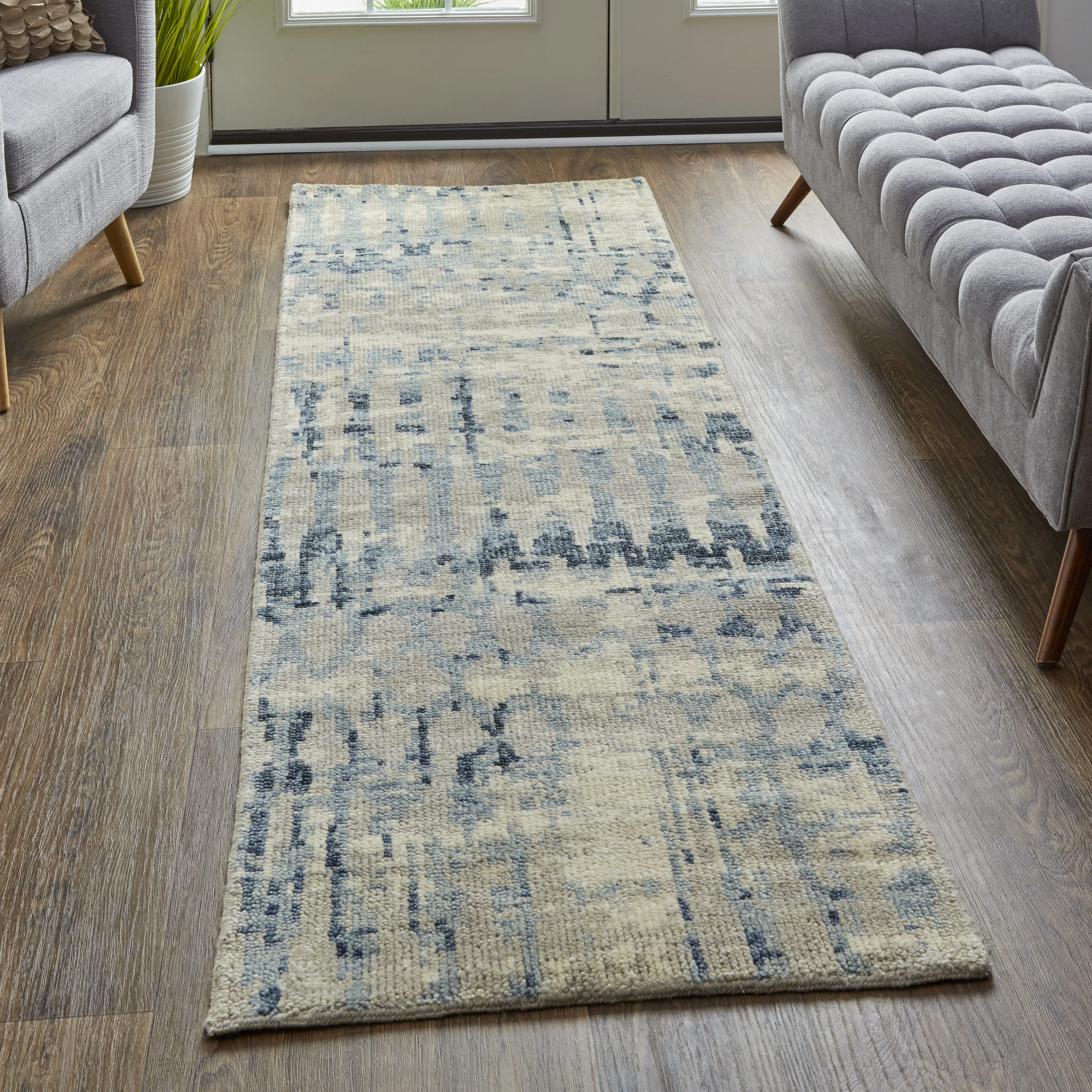 Feizy Palomar 6631F Rug in Tan / Blue - Image 4