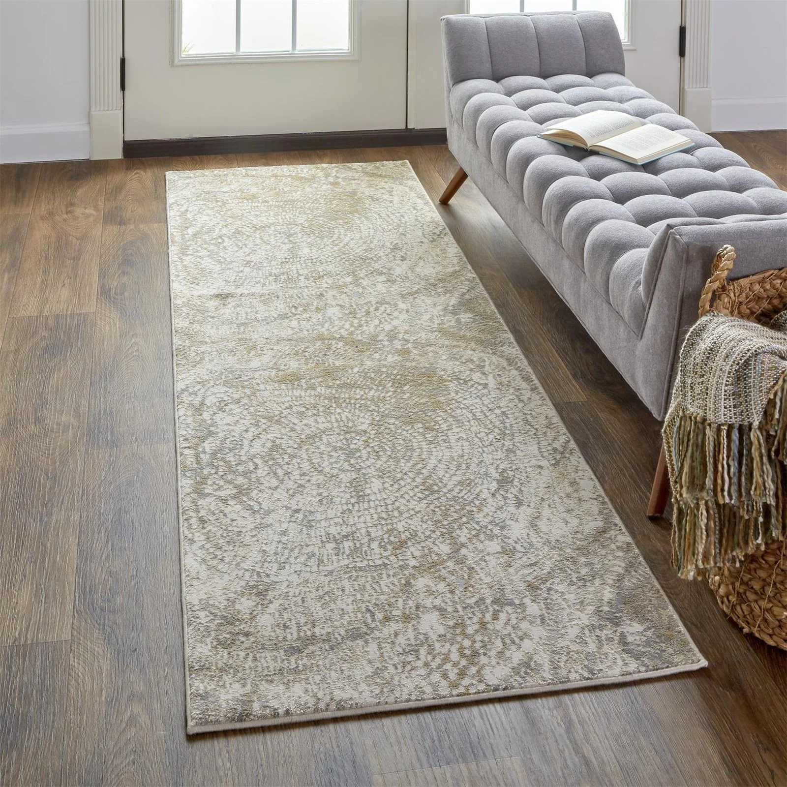 Feizy Parker 3702F Rug in Ivory / Gray - Image 4
