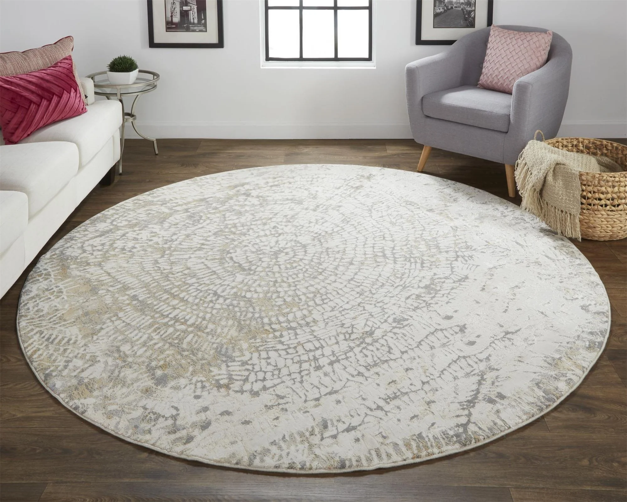 Feizy Parker 3702F Rug in Ivory / Gray - Image 5