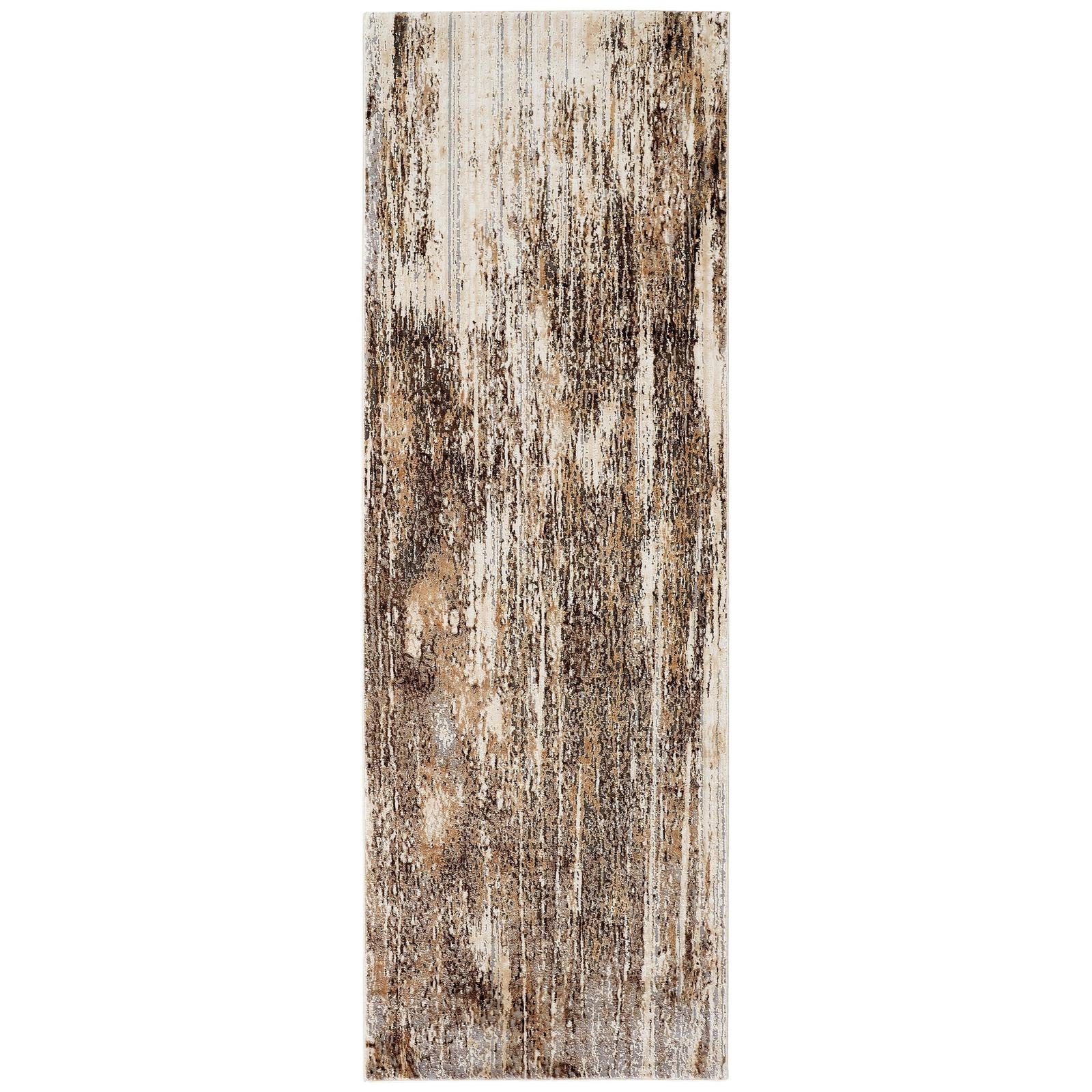 Feizy Parker 3705F Transitional Abstract Rug in Tan/Ivory/Brown - Image 10