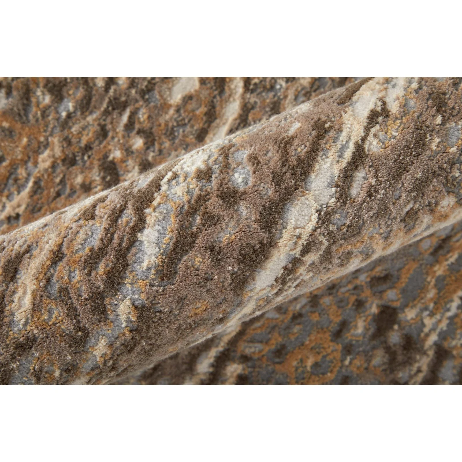 Feizy Parker 3705F Transitional Abstract Rug in Tan/Ivory/Brown - Image 6