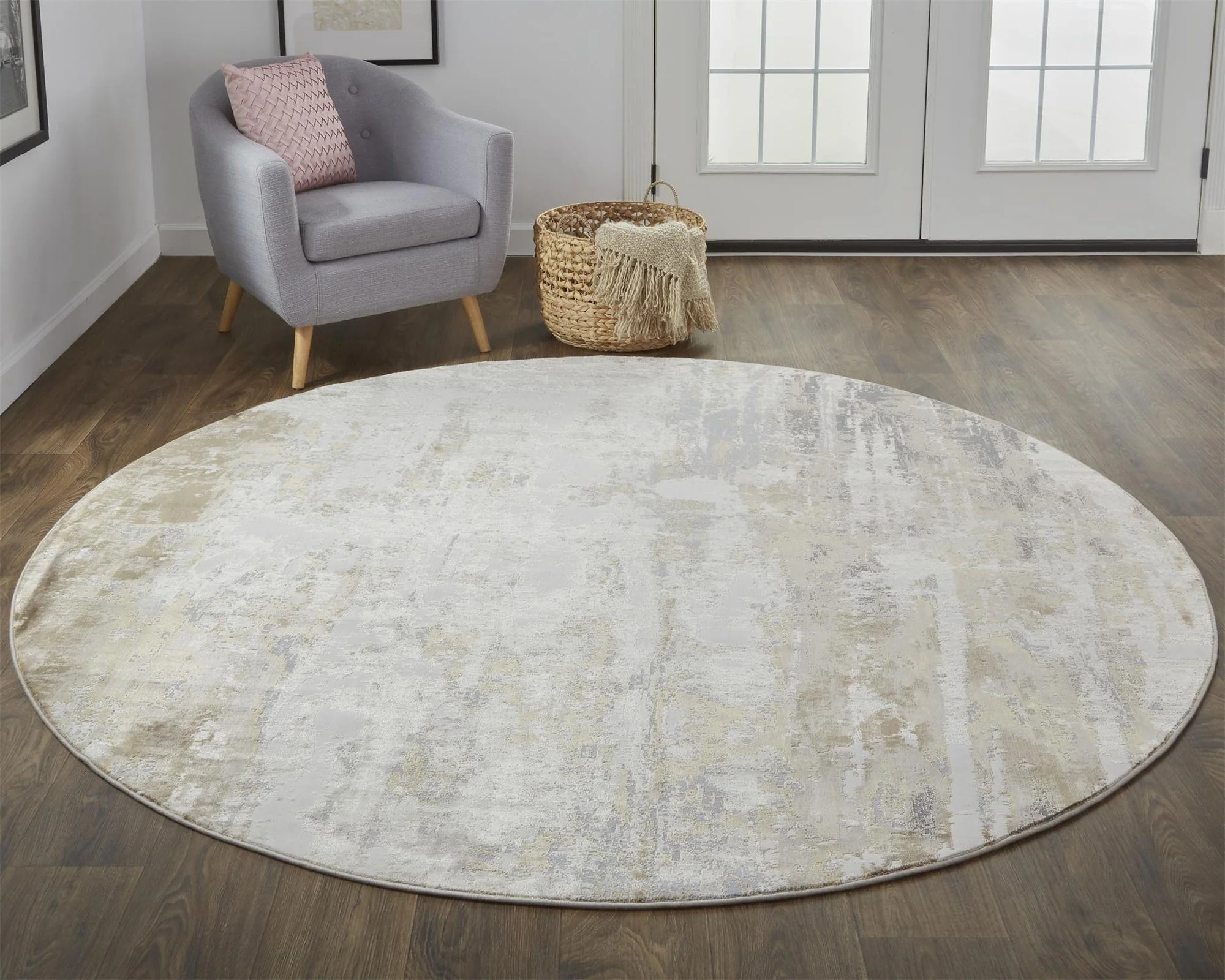 Feizy Parker 3709F Rug in Gray / Beige - Image 4