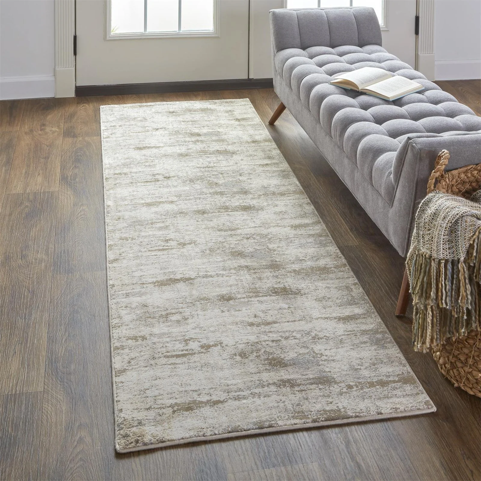 Feizy Parker 3719F Rug in Silver / Beige - Image 4