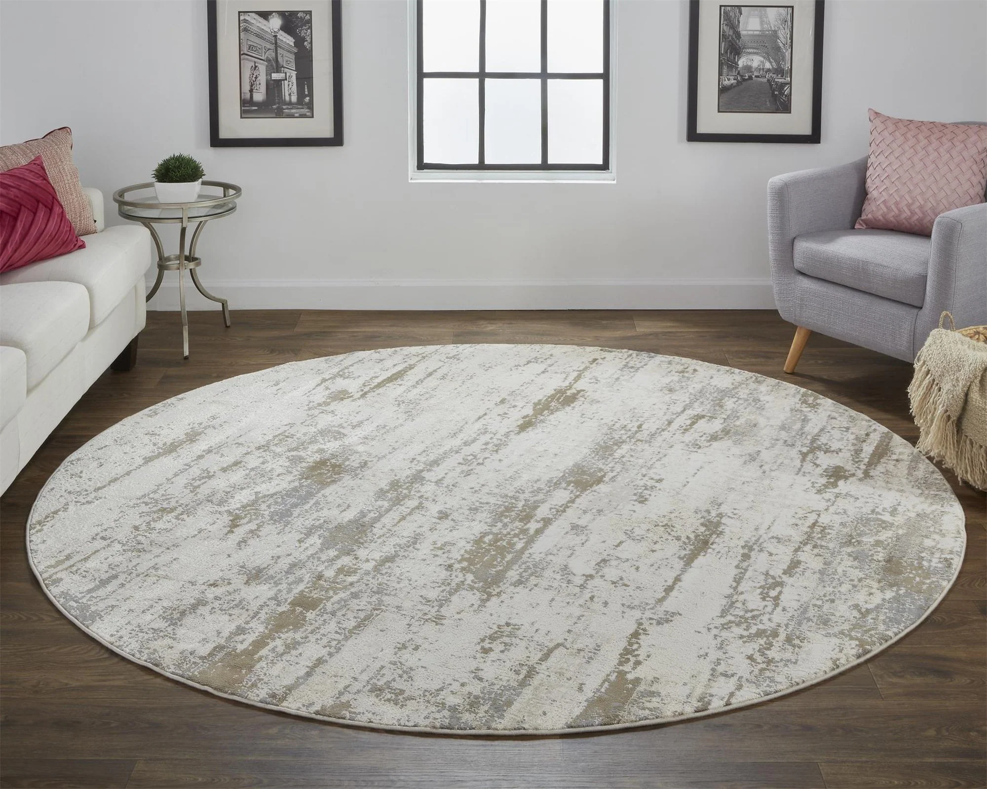 Feizy Parker 3719F Rug in Silver / Beige - Image 5