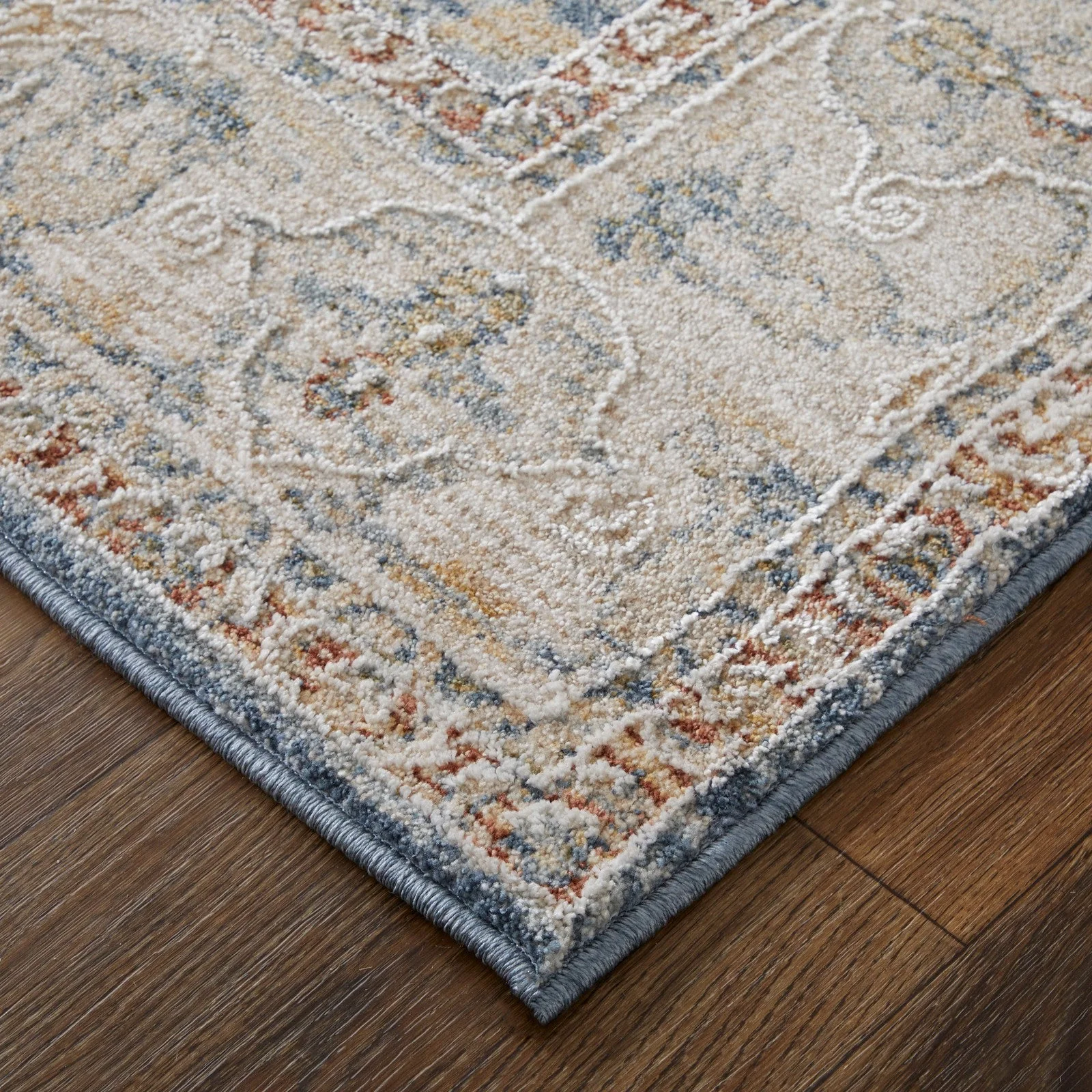 Feizy Pasha 39M4F Transitional Ikat in Blue/Taupe/Ivory - Image 5