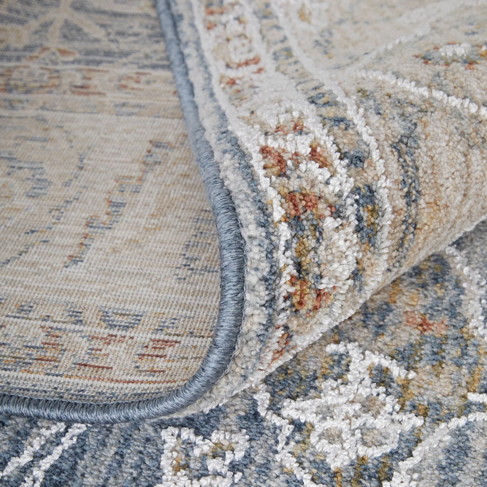 Feizy Pasha 39M4F Transitional Ikat in Blue/Taupe/Ivory - Image 9