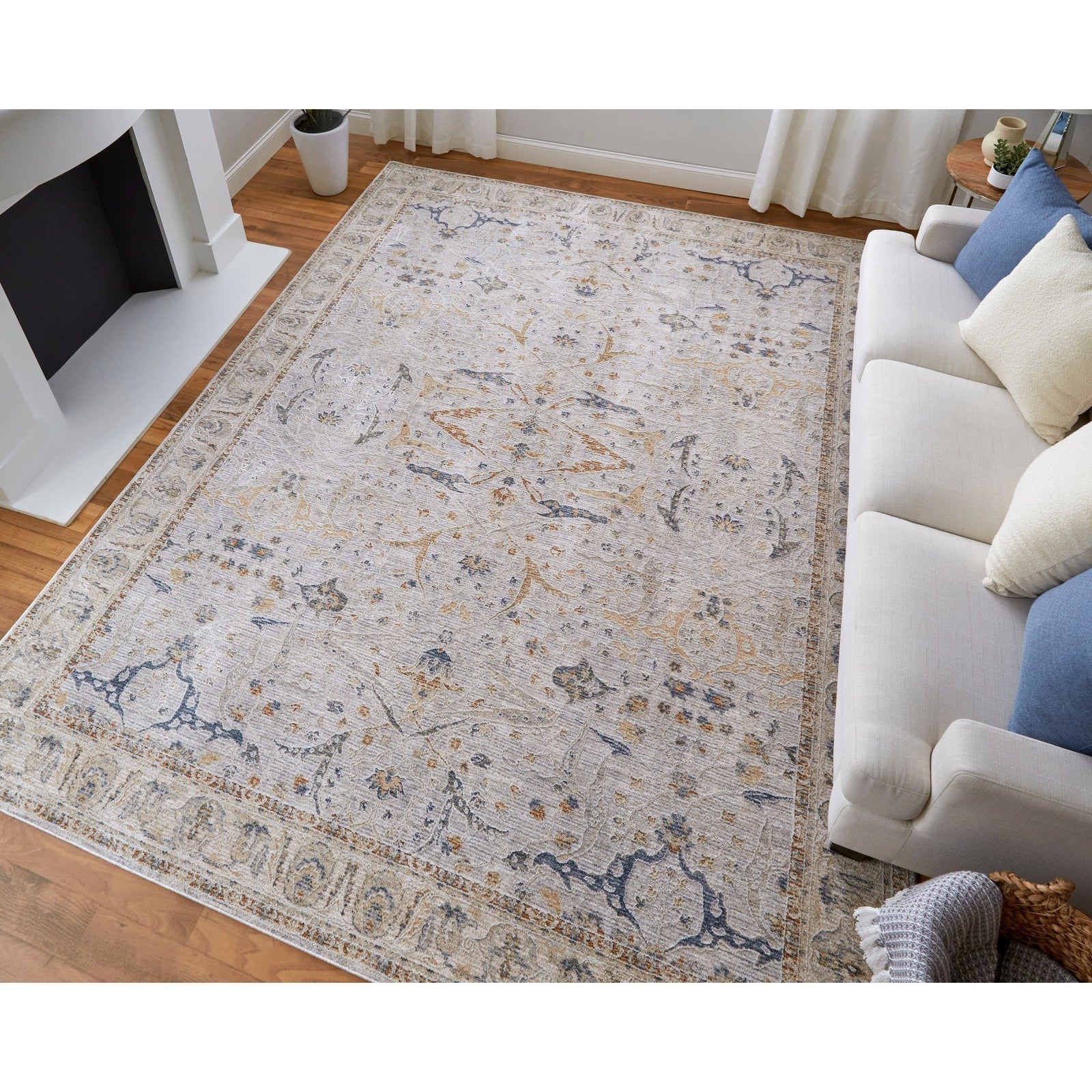 Feizy Pasha 39M4F Transitional Ikat in Ivory/Blue/Taupe - Image 2