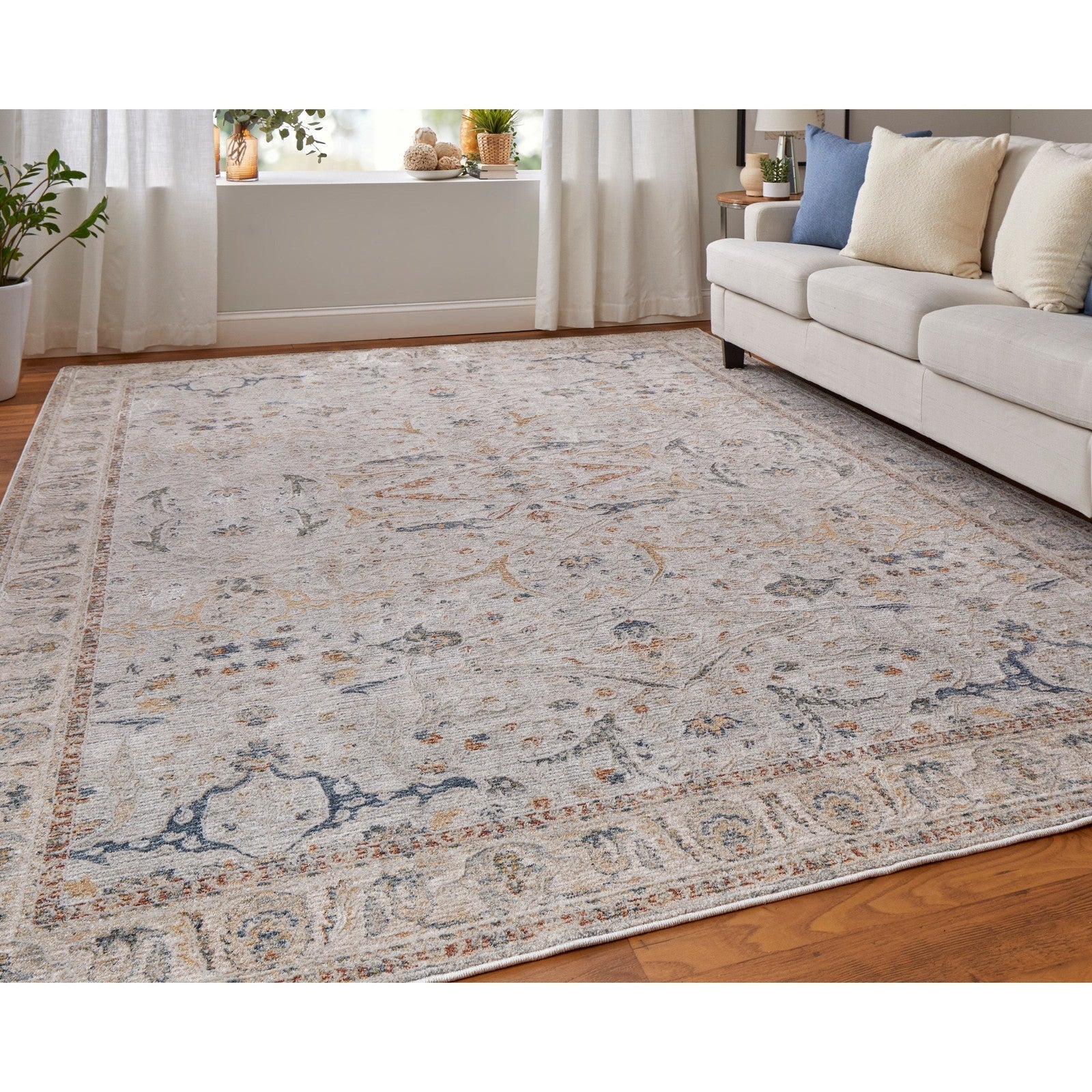 Feizy Pasha 39M4F Transitional Ikat in Ivory/Blue/Taupe - Image 3