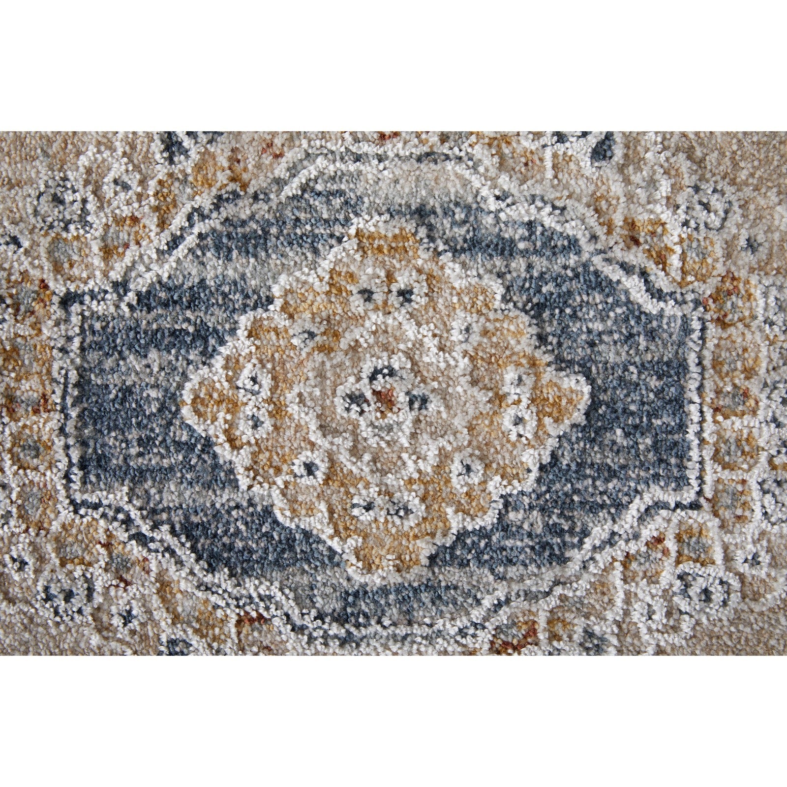 Feizy Pasha 39M5F Transitional Medallion in Ivory/Taupe/Blue - Image 8