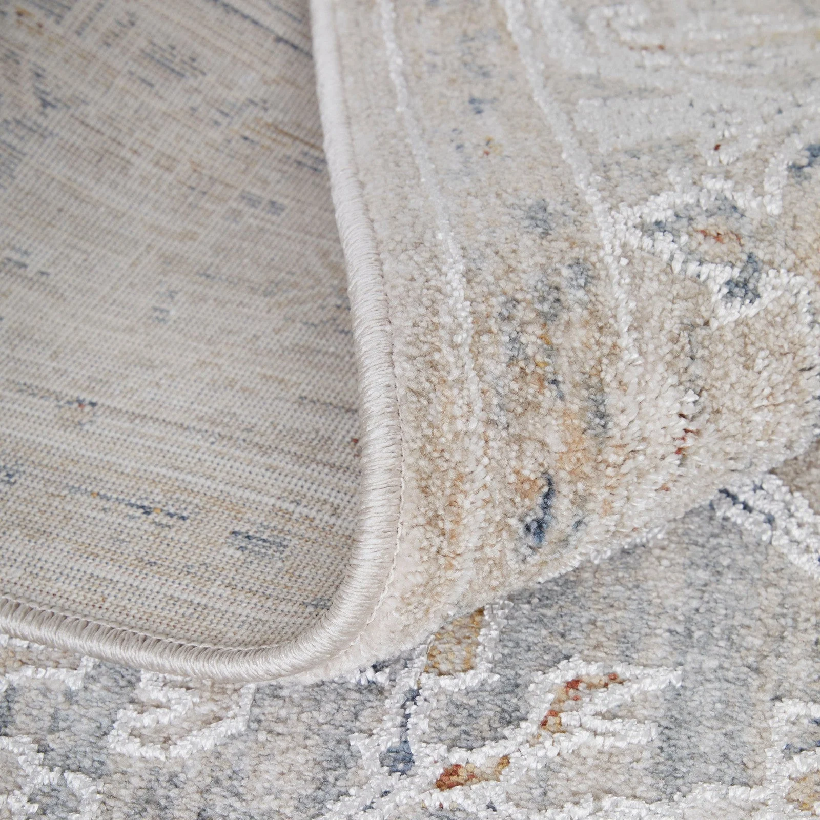 Feizy Pasha 39M5F Transitional Medallion in Ivory/Taupe/Blue - Image 9