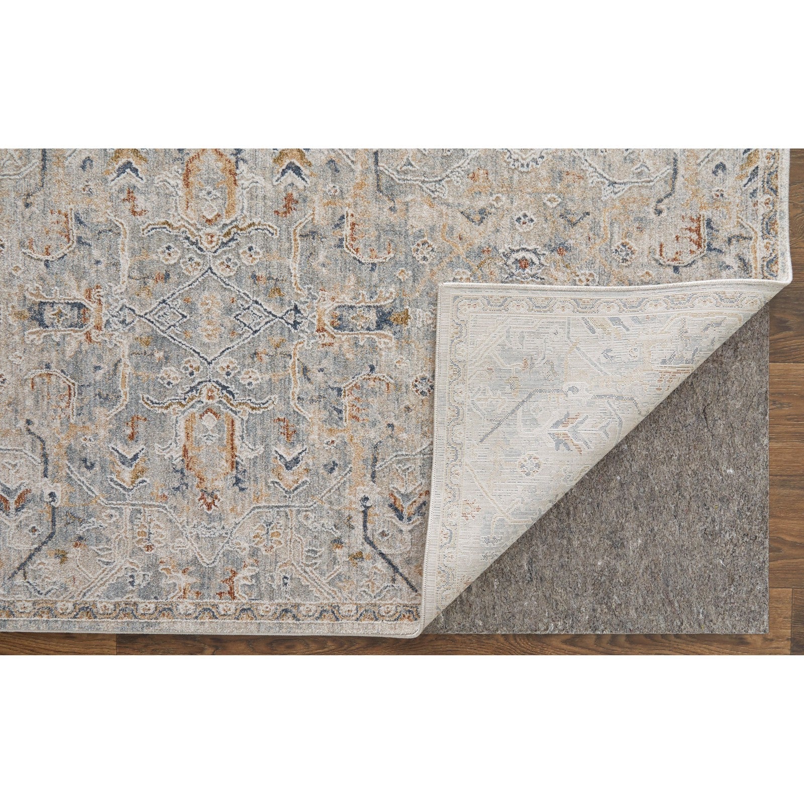 Feizy Pasha 39M6F Transitional Distressed in Ivory/Blue/Tan - Image 6