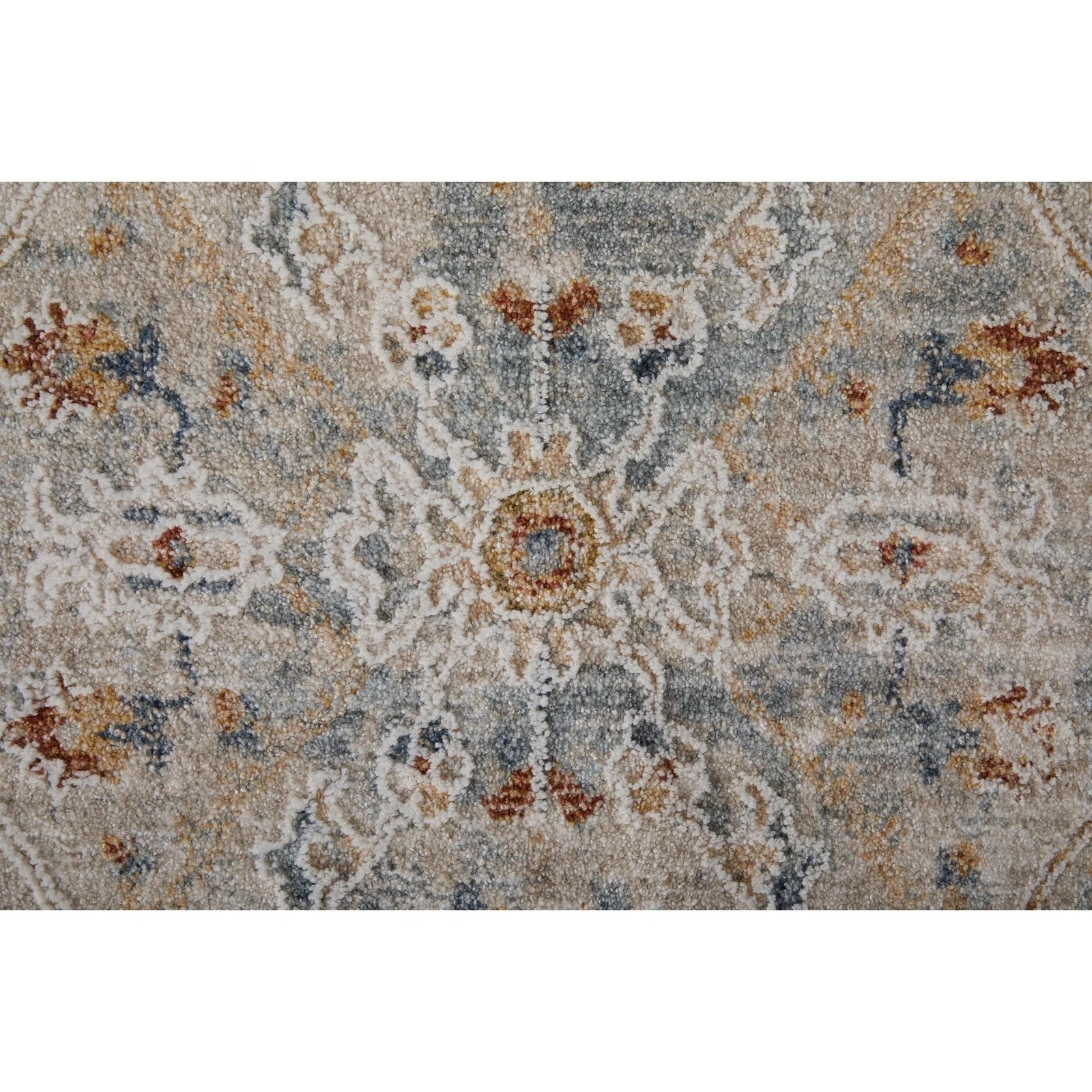 Feizy Pasha 39M6F Transitional Distressed in Ivory/Blue/Tan - Image 8