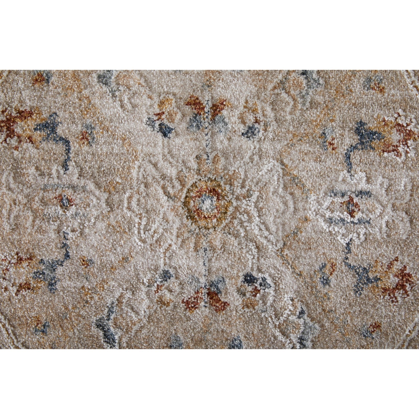 Feizy Pasha 39M6F Transitional Distressed in Taupe/Ivory/Blue - Image 8
