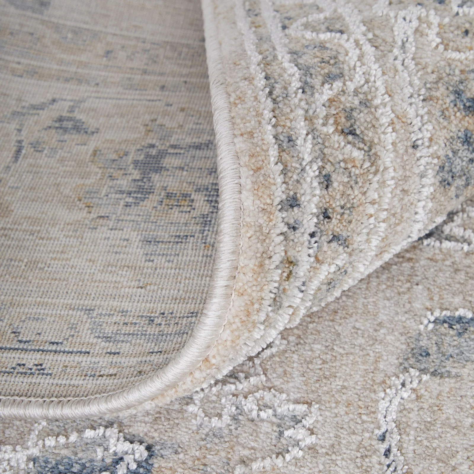 Feizy Pasha 39M7F Transitional Floral & Botanical in Ivory/Taupe/Blue - Image 9