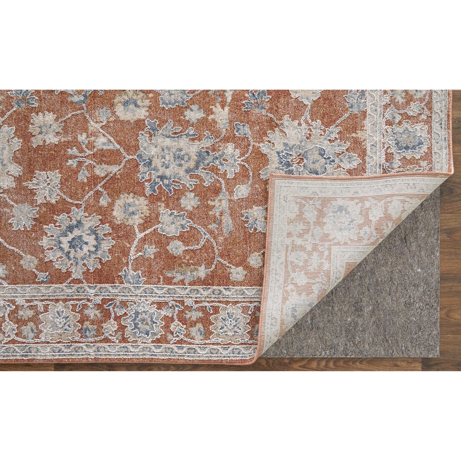 Feizy Pasha 39M7F Transitional Floral & Botanical in Red/Ivory/Blue - Image 6