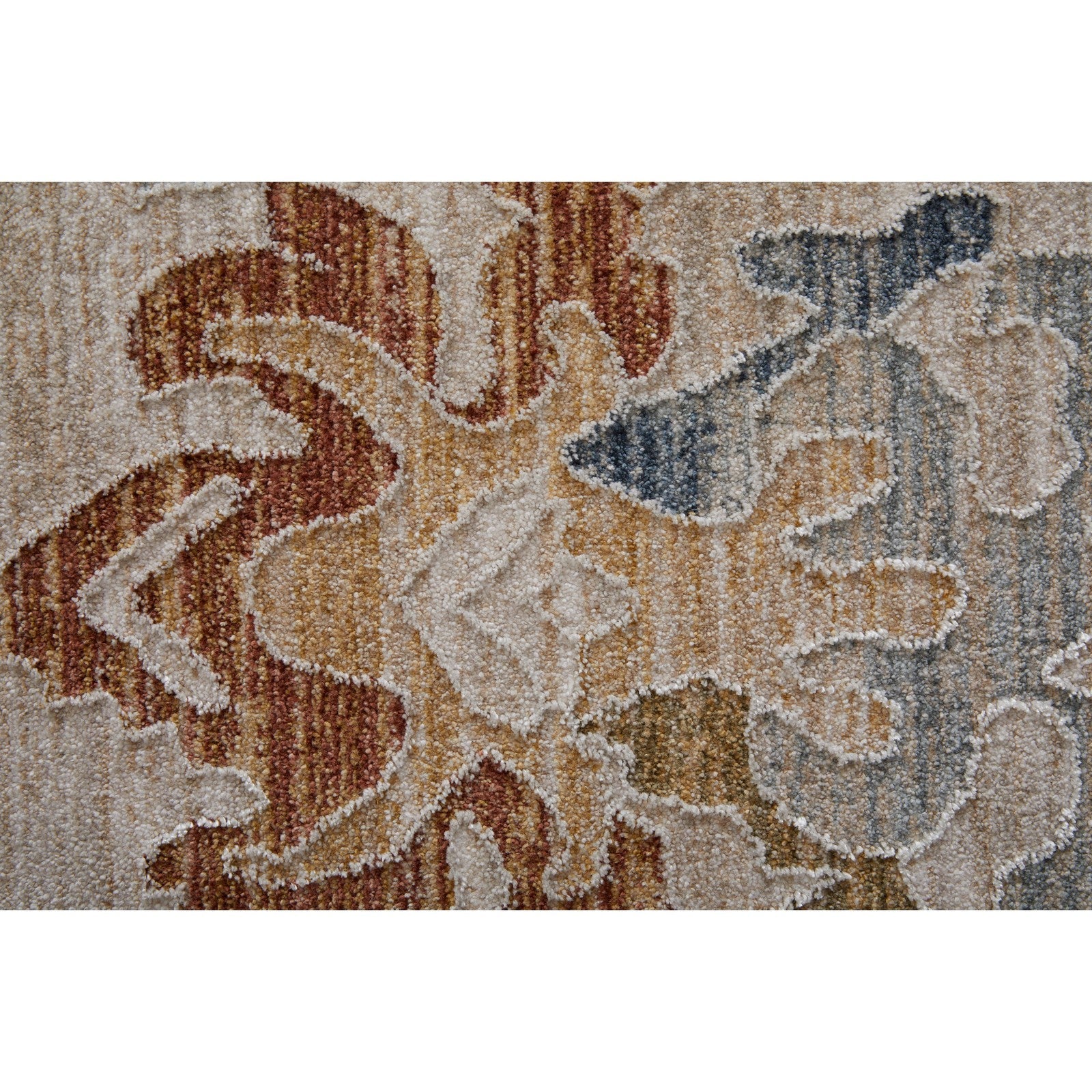 Feizy Pasha 39M8F Transitional Floral & Botanical in Ivory/Blue/Gold - Image 8