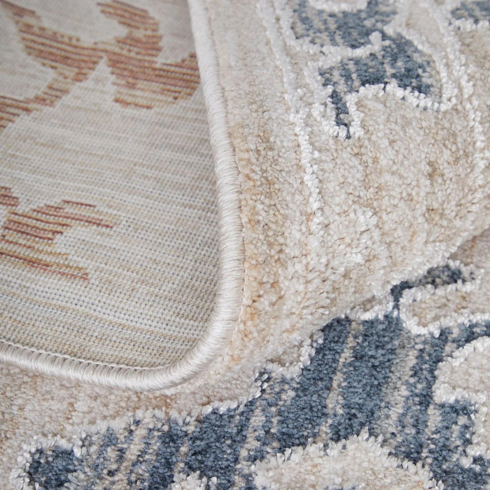 Feizy Pasha 39M8F Transitional Floral & Botanical in Ivory/Blue/Gold - Image 9