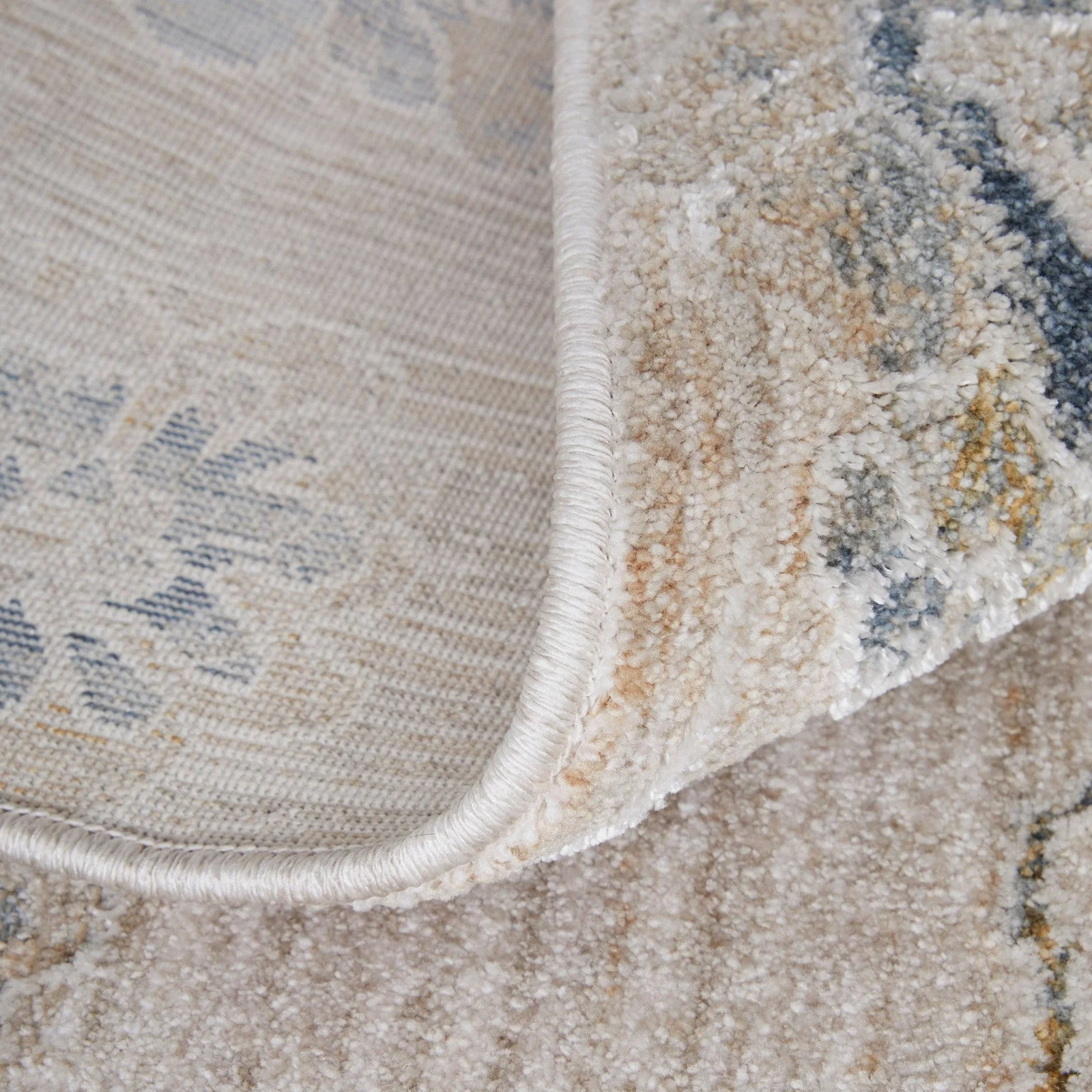 Feizy Pasha 39M9F Transitional Floral & Botanical in Taupe/Ivory/Blue - Image 9