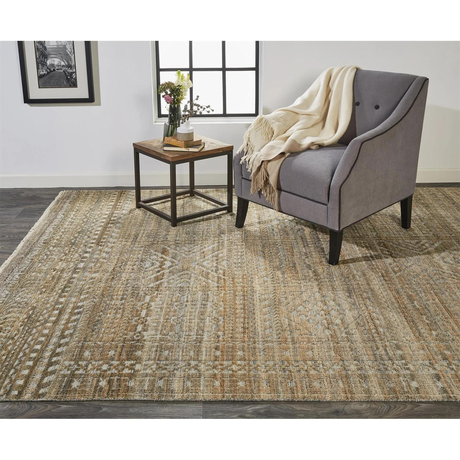 Feizy Payton 6496F Rug in Brown / Gray - Image 2