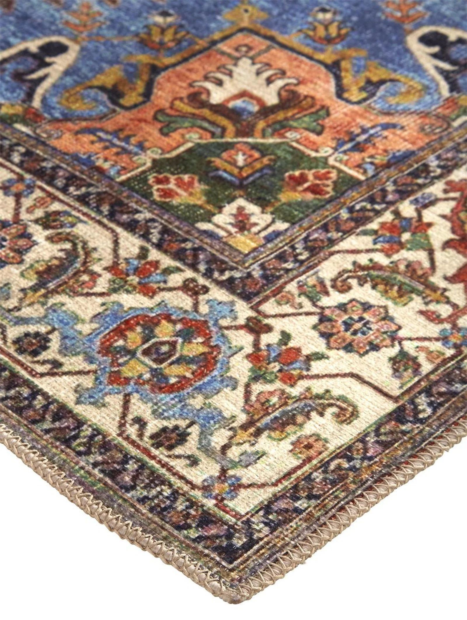 Feizy Percy 39AHF Rug in Rust / Blue - Image 5
