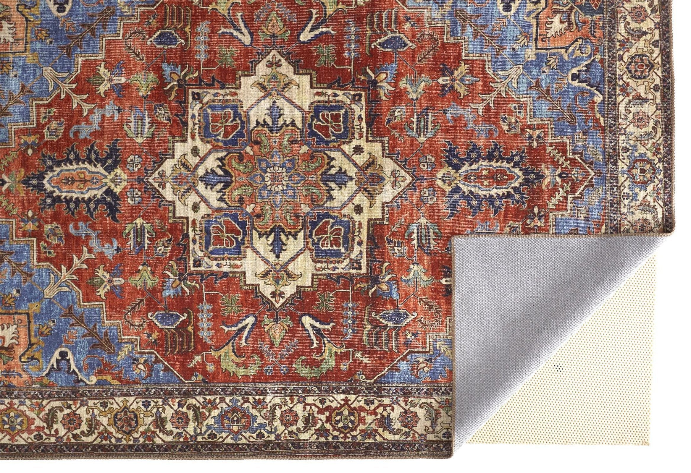 Feizy Percy 39AHF Rug in Rust / Blue - Image 6