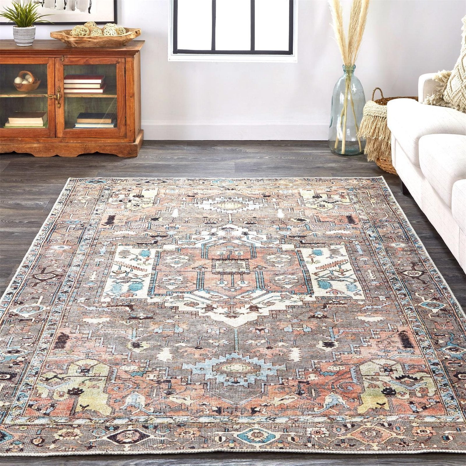 Feizy Percy 39AJF Rug in Pink / Gray - Image 2
