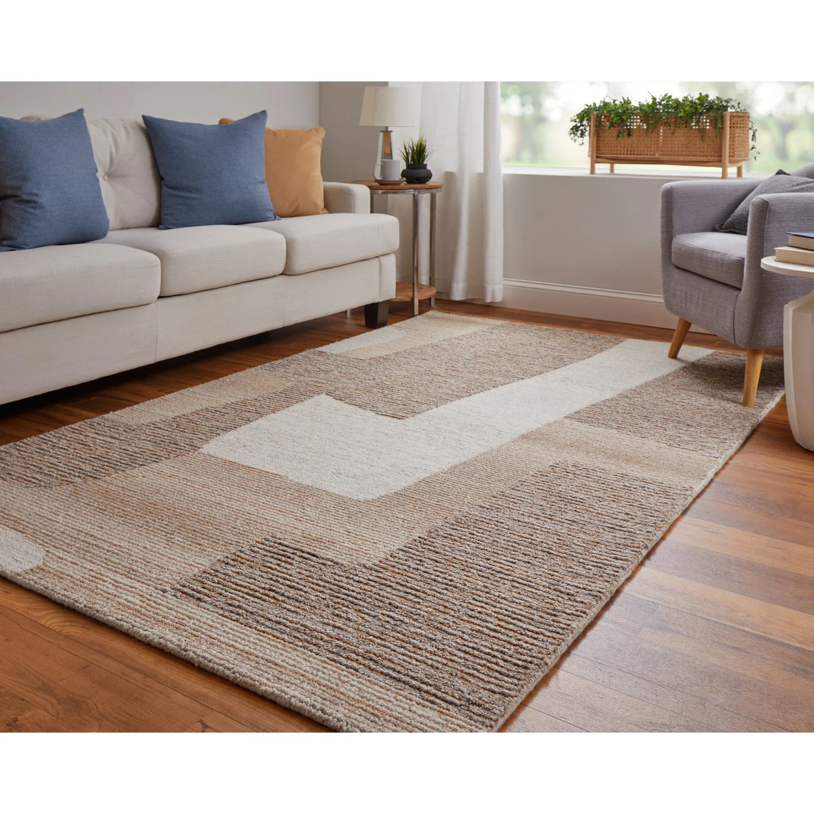 Feizy Pollock 8953F Modern Abstract in Brown/Tan/Ivory - Image 2