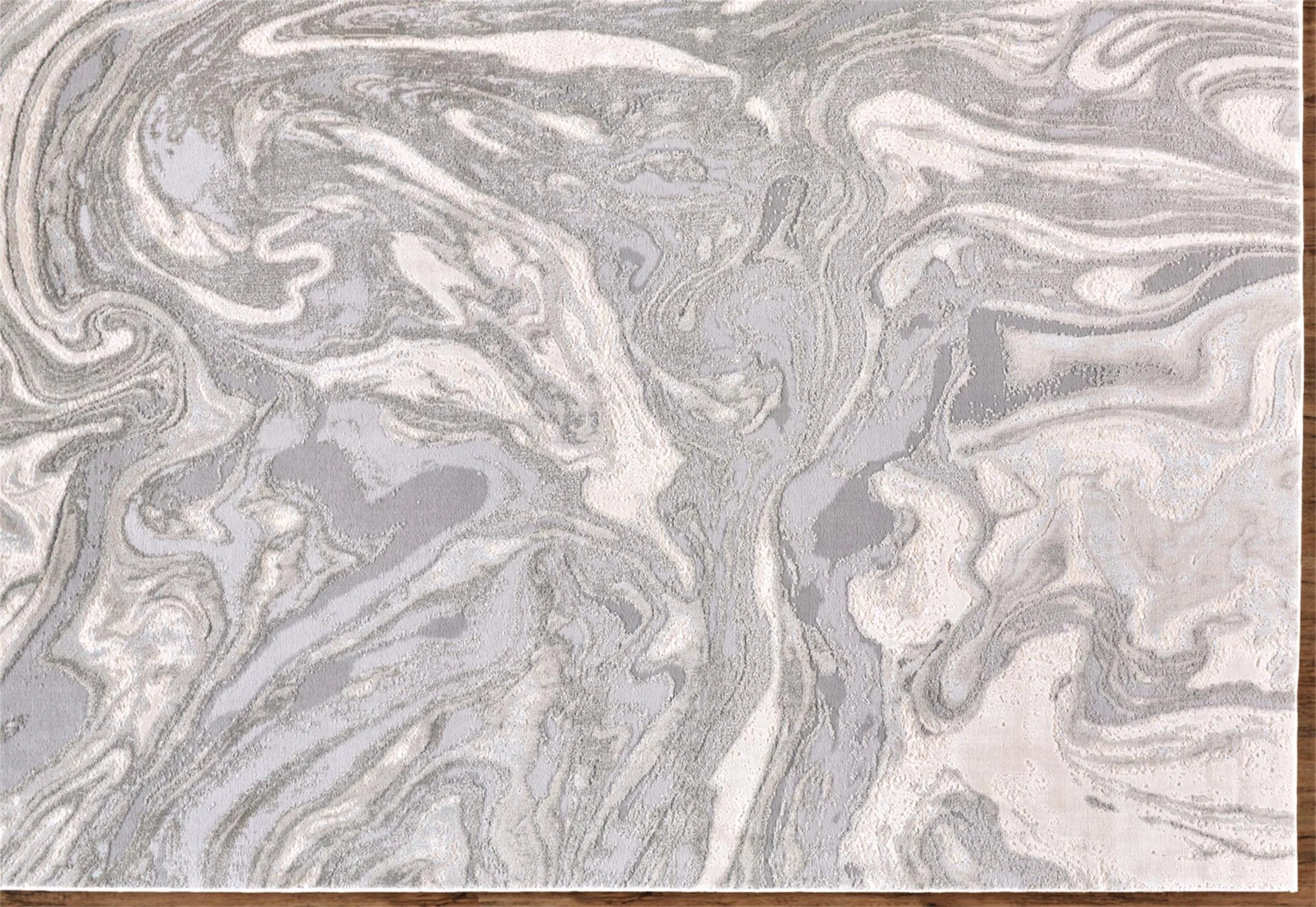 Feizy Prasad 3894F Rug in Light Gray - Image 3