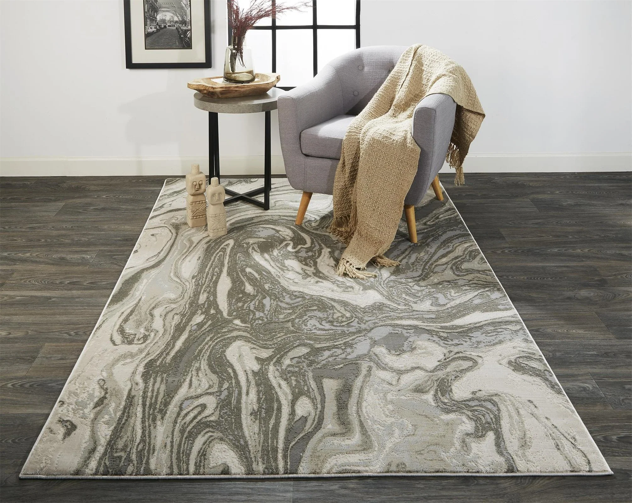 Feizy Prasad 3894F Rug in Light Gray - Image 6
