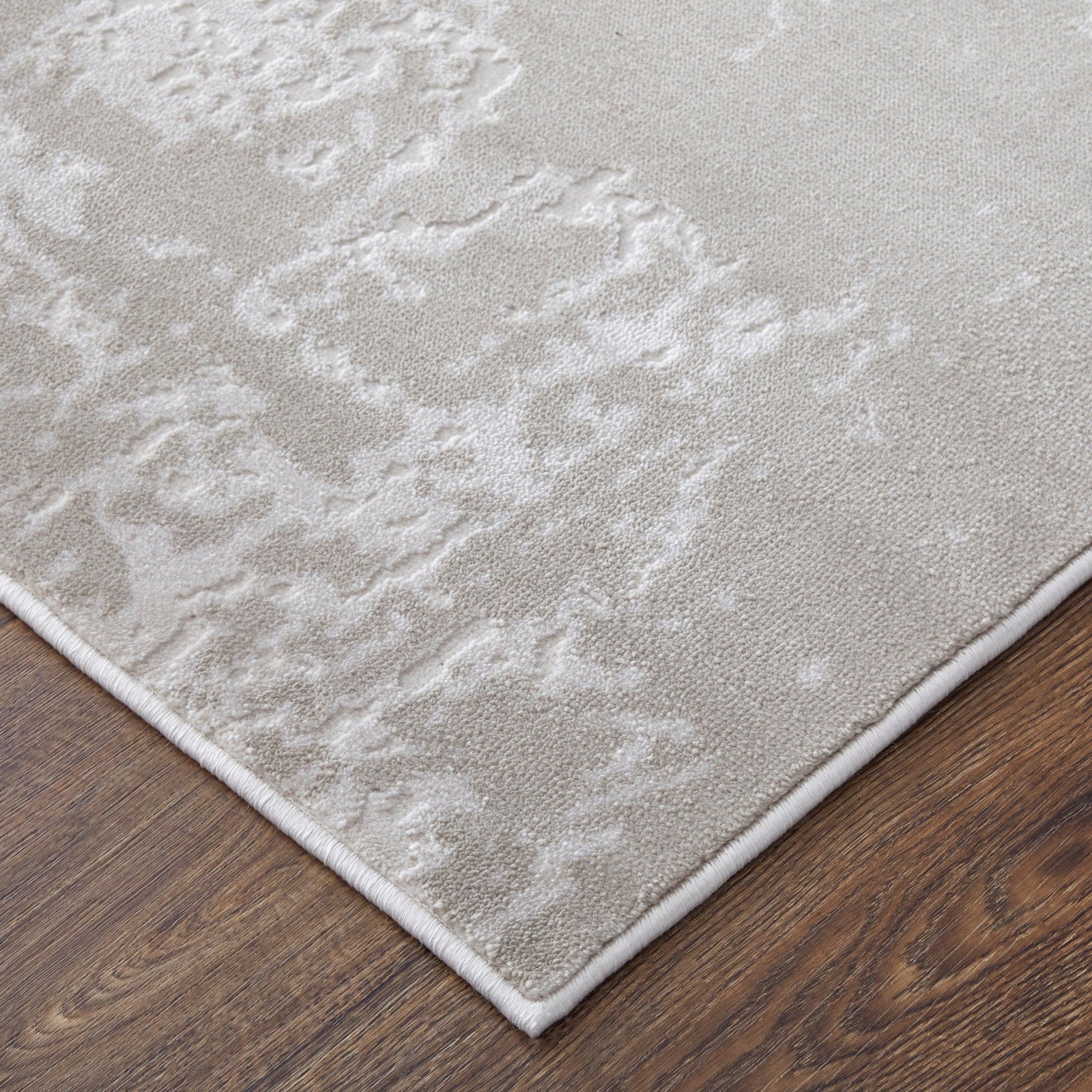 Feizy Prasad 39NAF Modern Abstract in Ivory/Taupe/Silver - Image 5
