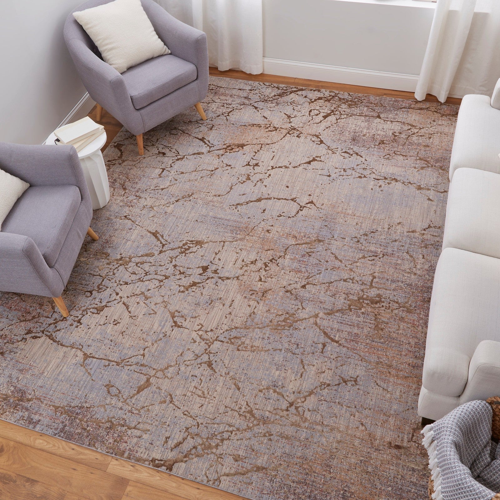 Feizy Pryor 39NEF Modern Abstract in Brown/Taupe/Tan - Image 2