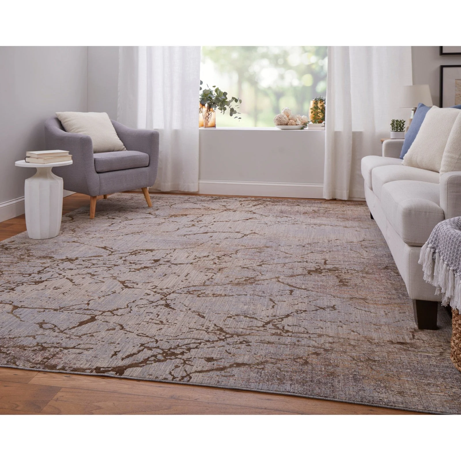 Feizy Pryor 39NEF Modern Abstract in Brown/Taupe/Tan - Image 3