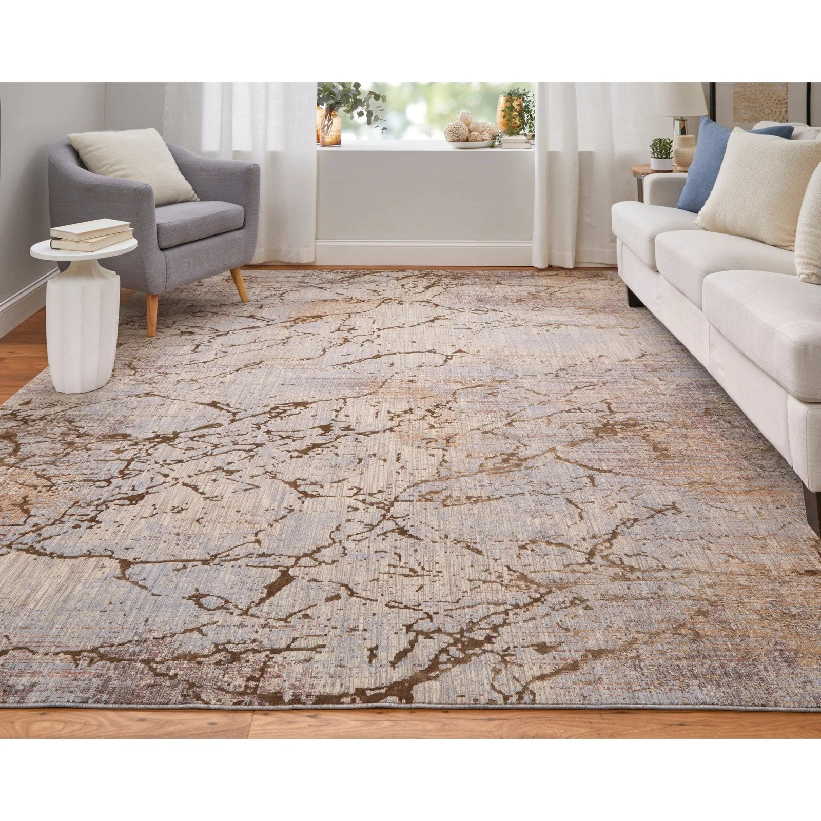 Feizy Pryor 39NEF Modern Abstract in Brown/Taupe/Tan - Image 4