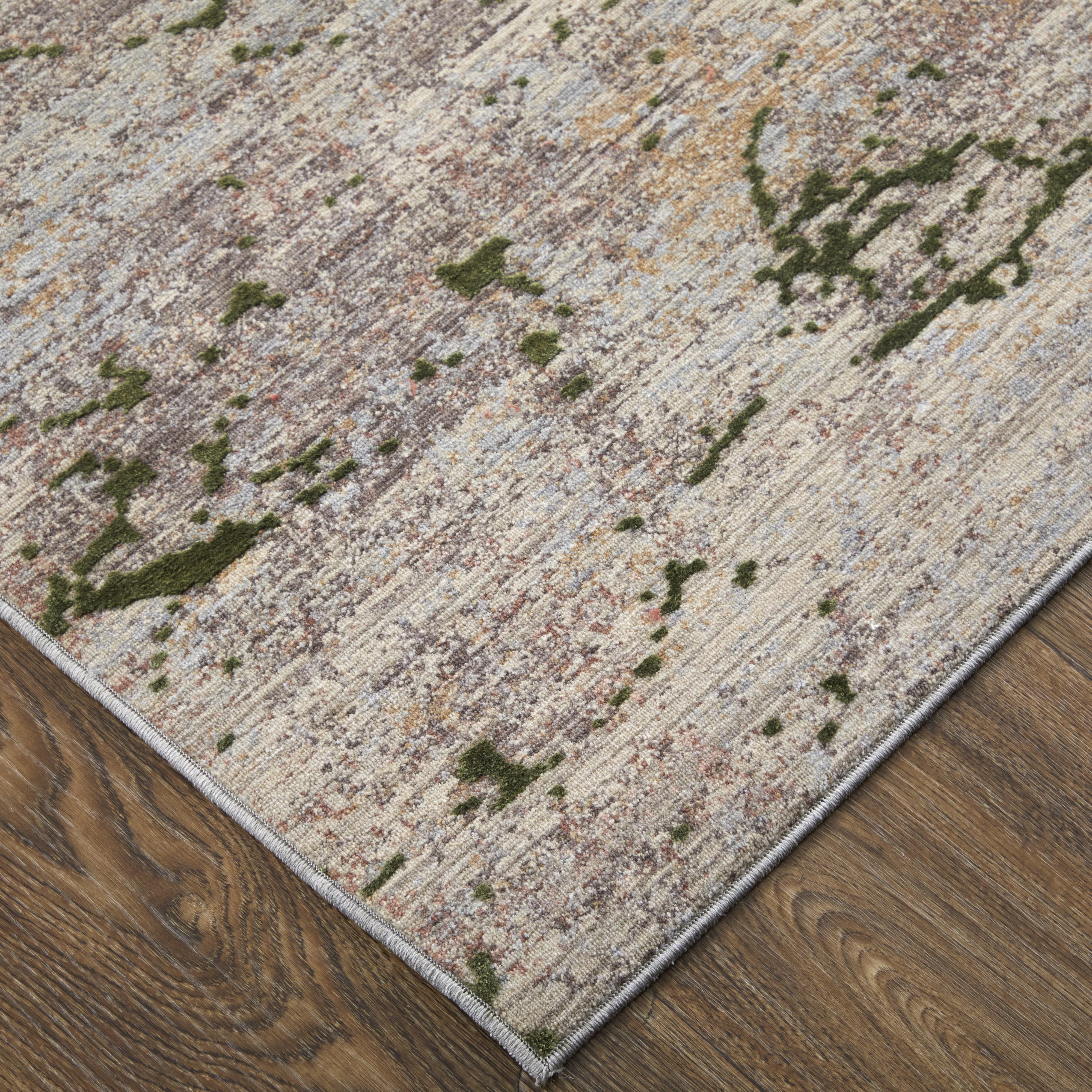 Feizy Pryor 39NEF Modern Abstract in Taupe/Green/Tan - Image 5