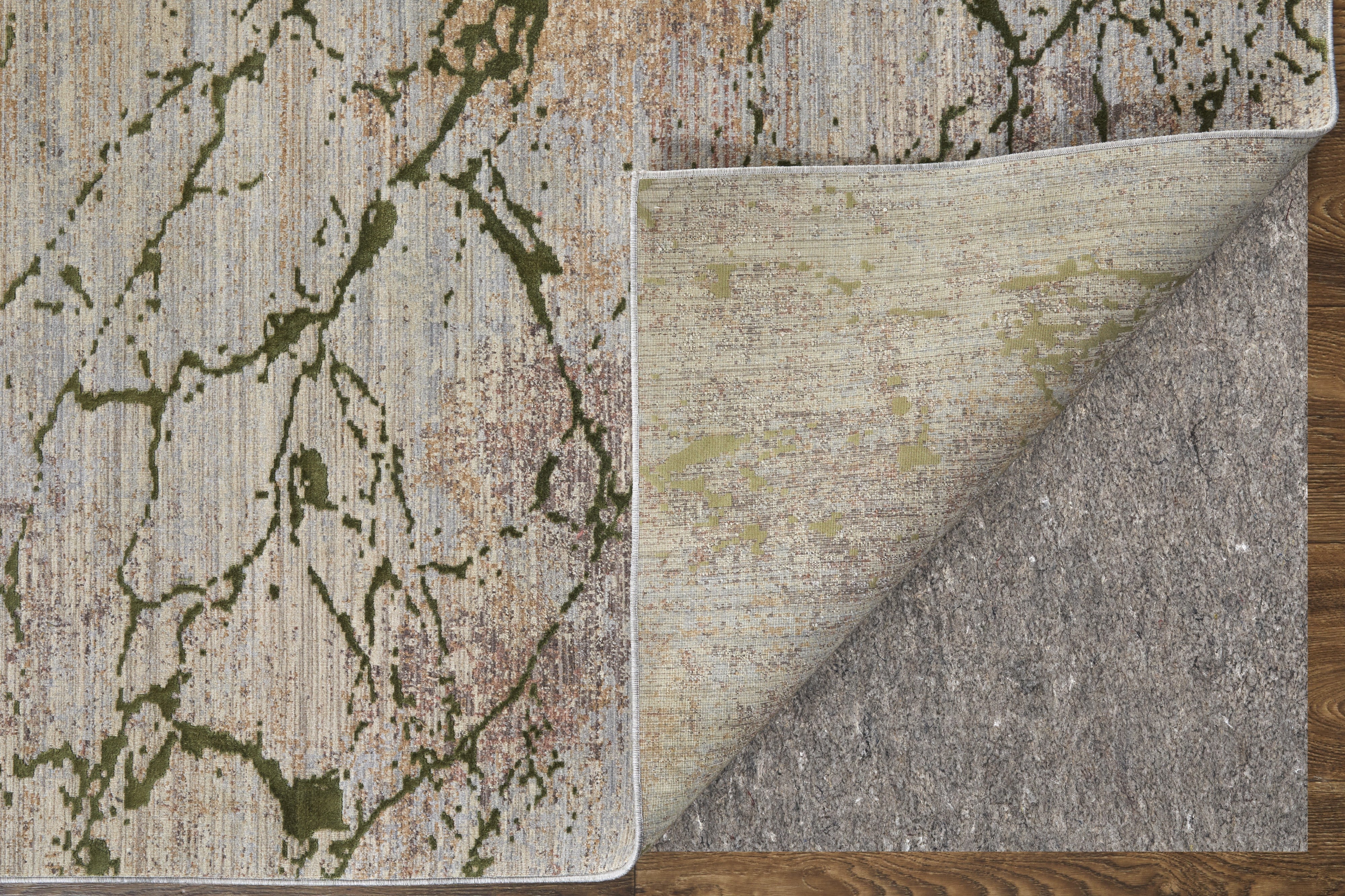 Feizy Pryor 39NEF Modern Abstract in Taupe/Green/Tan - Image 6