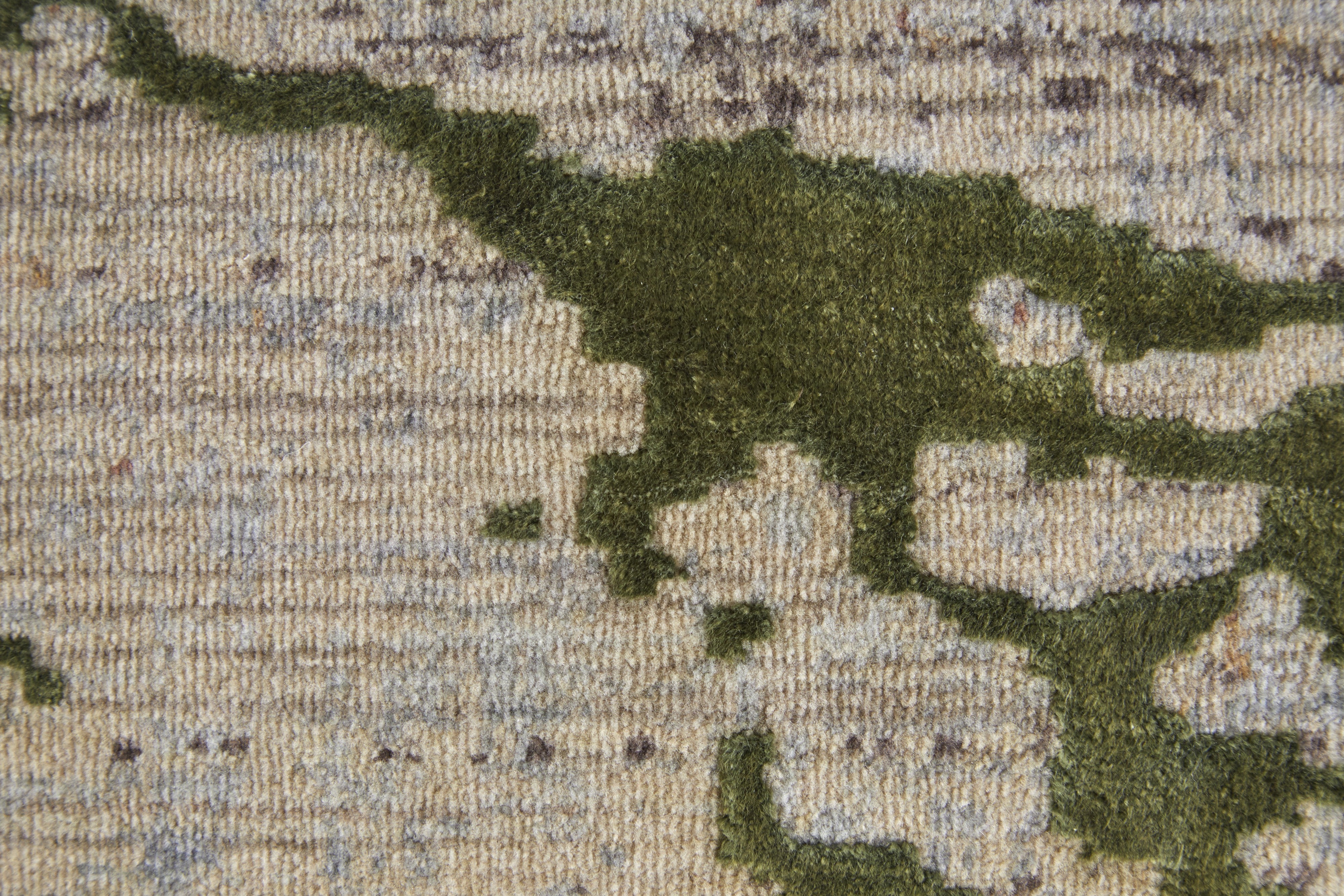 Feizy Pryor 39NEF Modern Abstract in Taupe/Green/Tan - Image 8